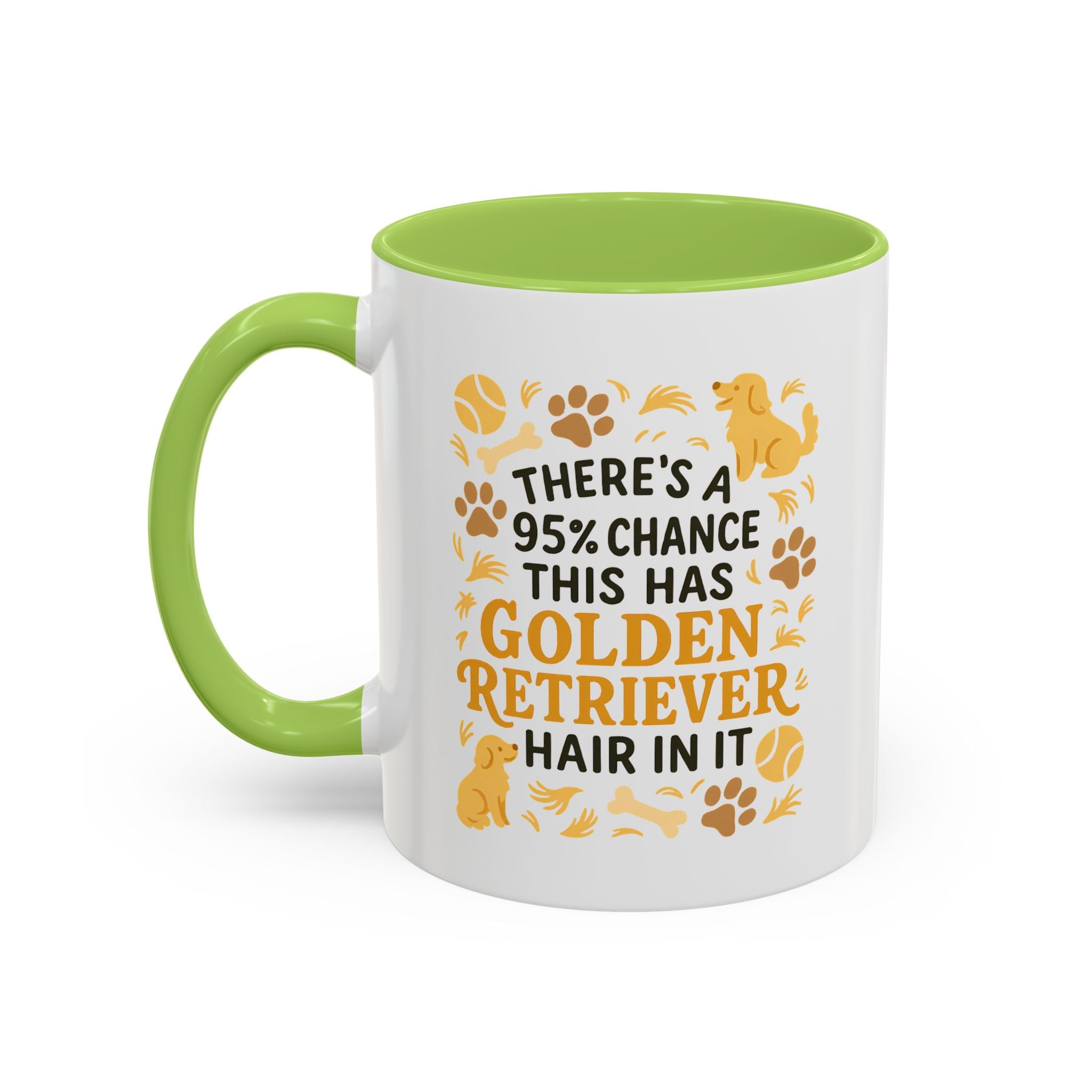Funny Golden Retriever Mug - "95% Chance This Has Golden Retriever Hair" Coffee Cup | Dog Lover Christmas Gift, Secret Santa Present