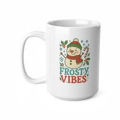 Frosty Vibes Christmas Mug - Cute Snowman Coffee Cup - Funny Festive Hot Chocolate Tea Cup Gift for Secret Santa Xmas Present For Him Her
