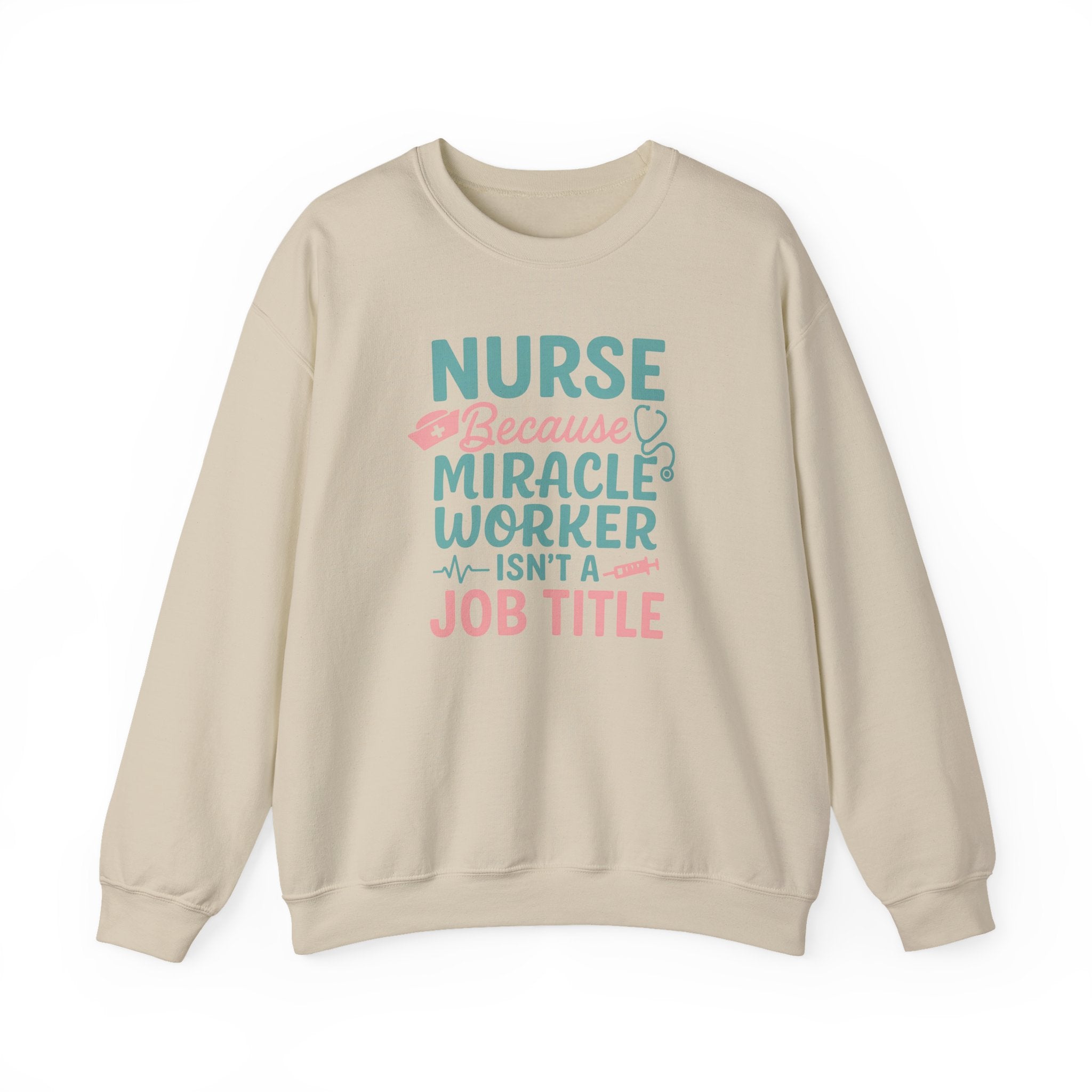 Funny Nurse Christmas Sweatshirt - Nurse Because Miracle Worker Isn't a Job Title Jumper - Secret Santa Gift for Nurse, Medical NHS Jumper