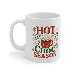 Hot Choc Season Christmas Mug - Funny Hot Chocolate Coffee Cup with Candy Canes | Secret Santa Gift, Xmas Mug for Hot Drink Lovers Cocoa