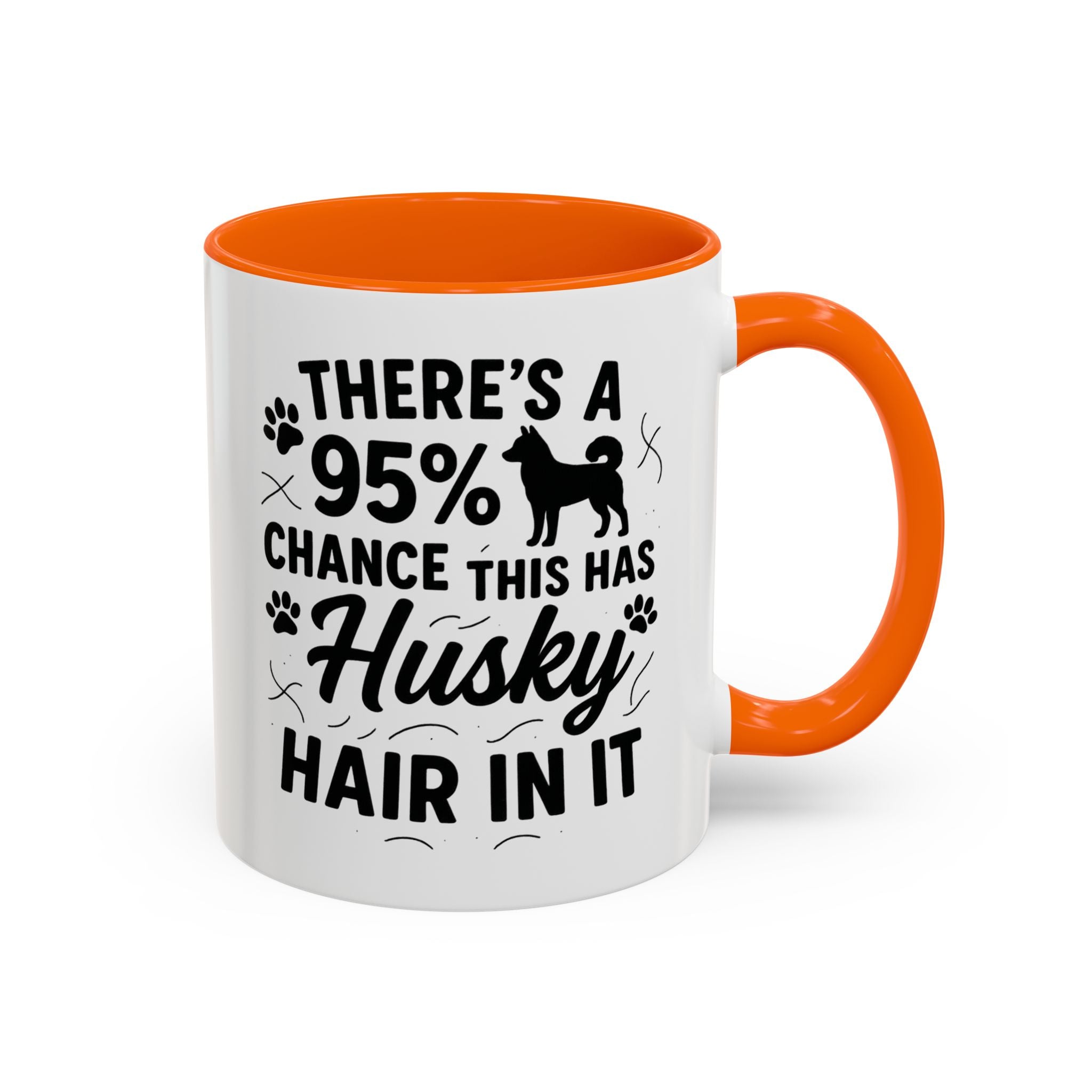 Funny Husky Mug - "There's a 95% Chance This Has Husky Hair In It" Coffee Cup | Christmas Gift for Dog Lovers, Husky Owner Secret Santa