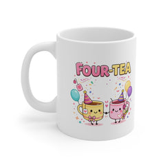 Four-Tea Birthday Mug – Cute 40th Birthday Tea Mug – Funny 40th Birthday Gift for Her