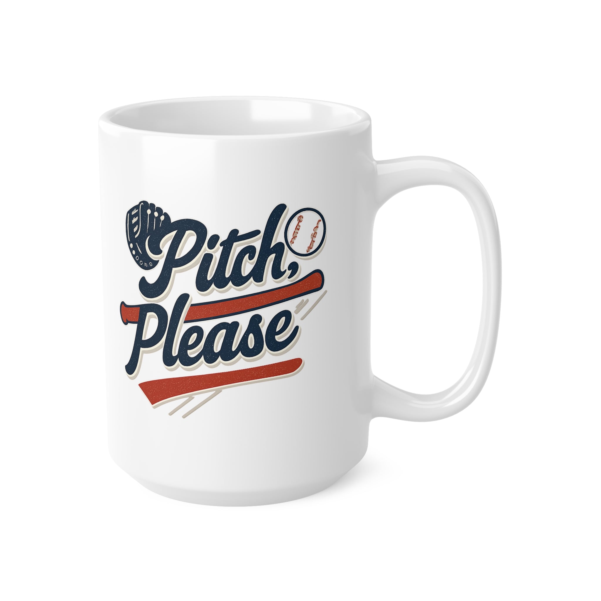 Funny Baseball Mug - "Pitch, Please" Coffee Mug for Baseball Lovers | Christmas Gift for Him or Her, Secret Santa Gift, Sports Fan Present