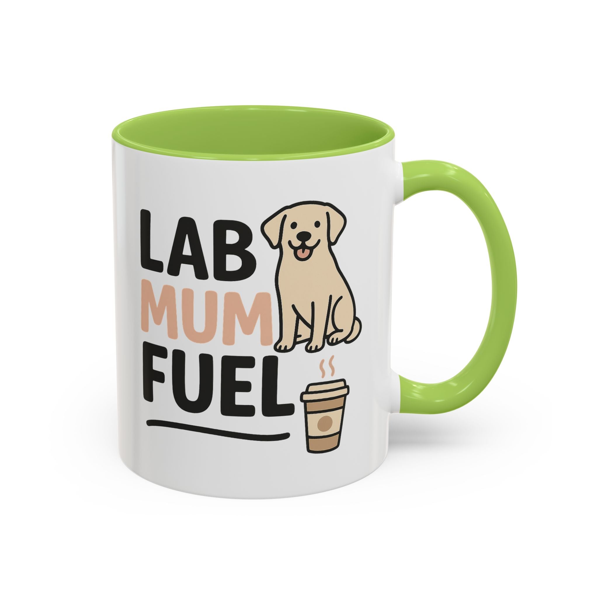 Funny Labrador Mum Mug - "Lab Mum Fuel" Coffee Cup - Christmas Gift for Dog Lovers, Secret Santa Present for Labrador Owner, Black Lab