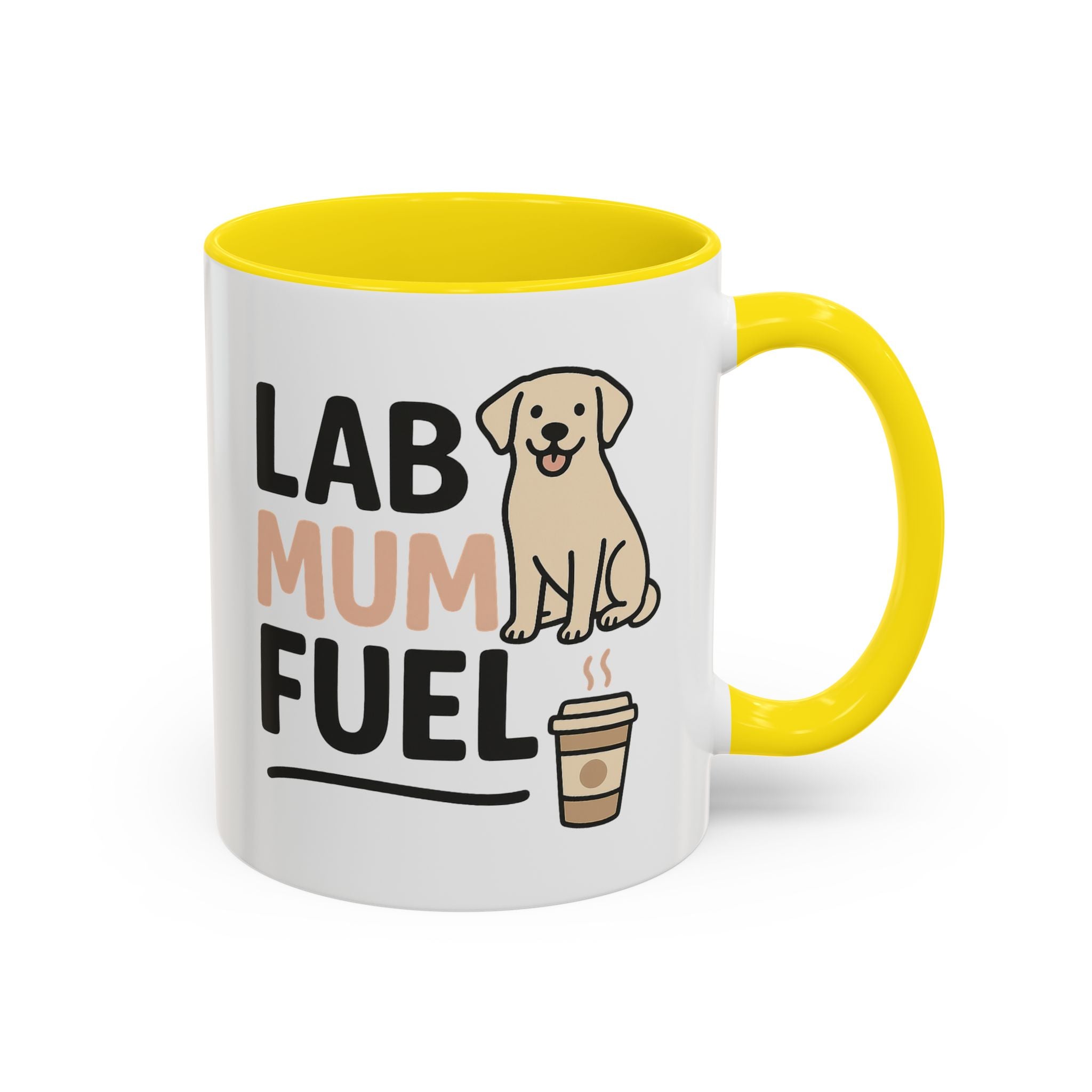 Funny Labrador Mum Mug - "Lab Mum Fuel" Coffee Cup - Christmas Gift for Dog Lovers, Secret Santa Present for Labrador Owner, Black Lab