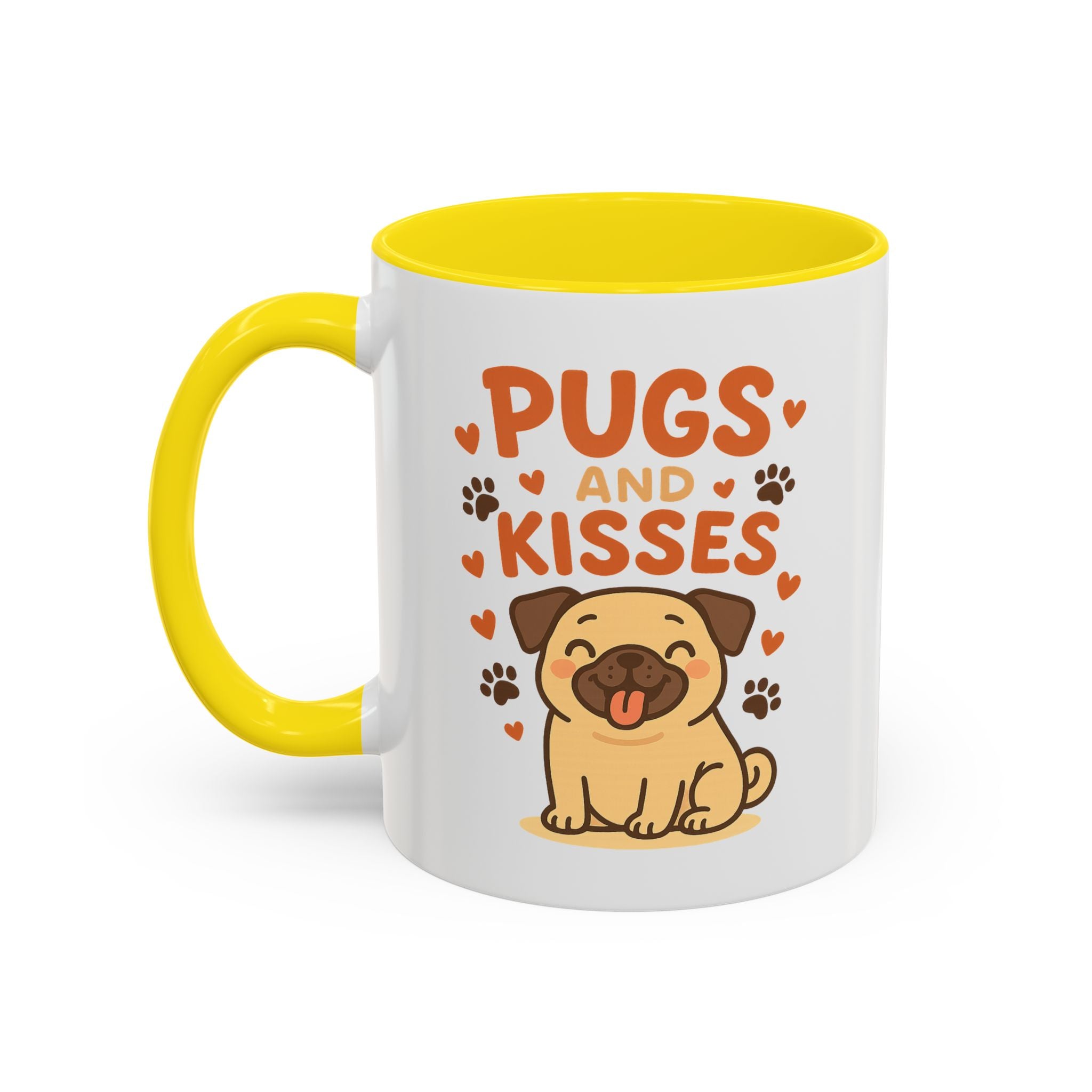 Pugs and Kisses Mug - Cute Funny Pug Coffee Cup Gift for Dog Lovers | Christmas, Secret Santa & Valentine's Day Present