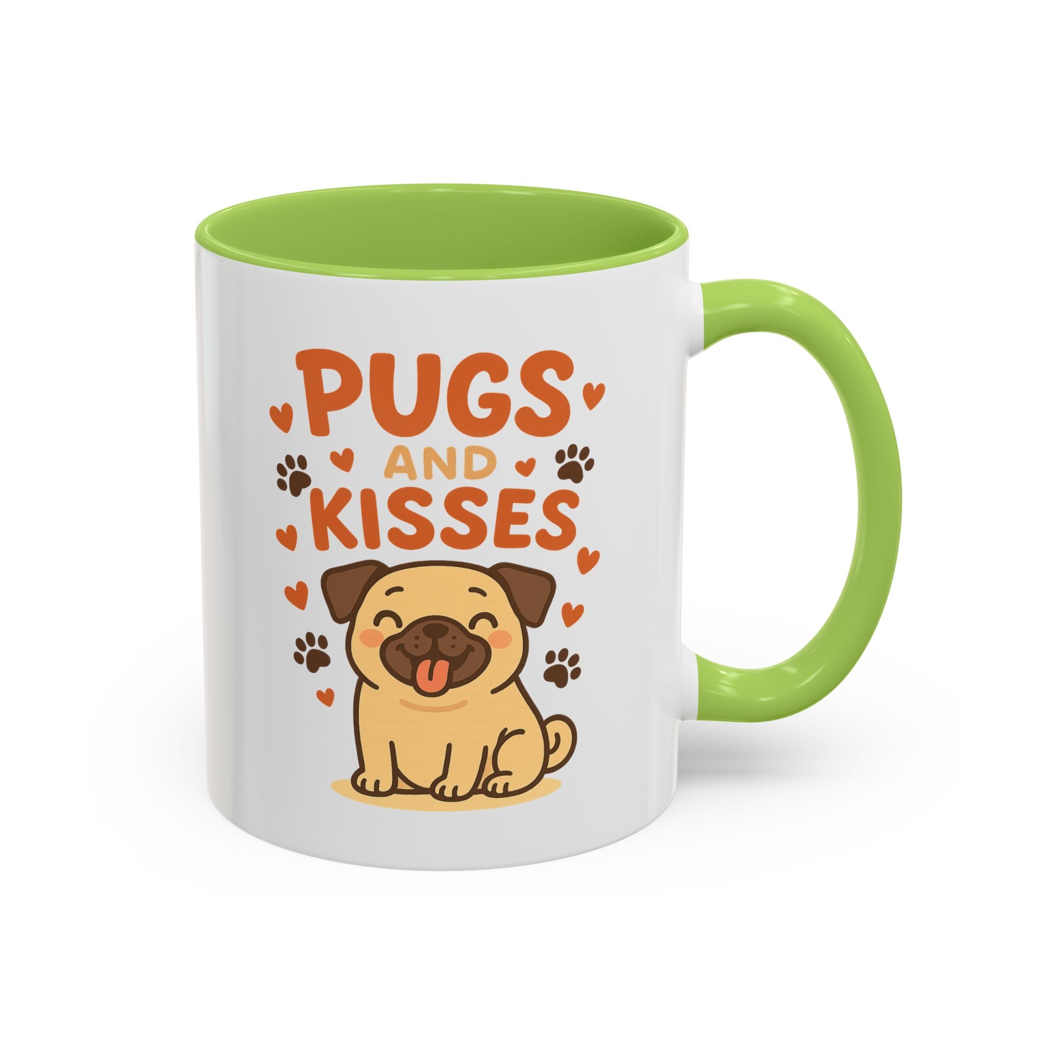 Pugs and Kisses Mug - Cute Funny Pug Coffee Cup Gift for Dog Lovers | Christmas, Secret Santa & Valentine's Day Present