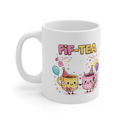 Fif-Tea Birthday Mug – Cute 50th Birthday Tea Mug – Funny 50th Birthday Gift for Tea Lovers