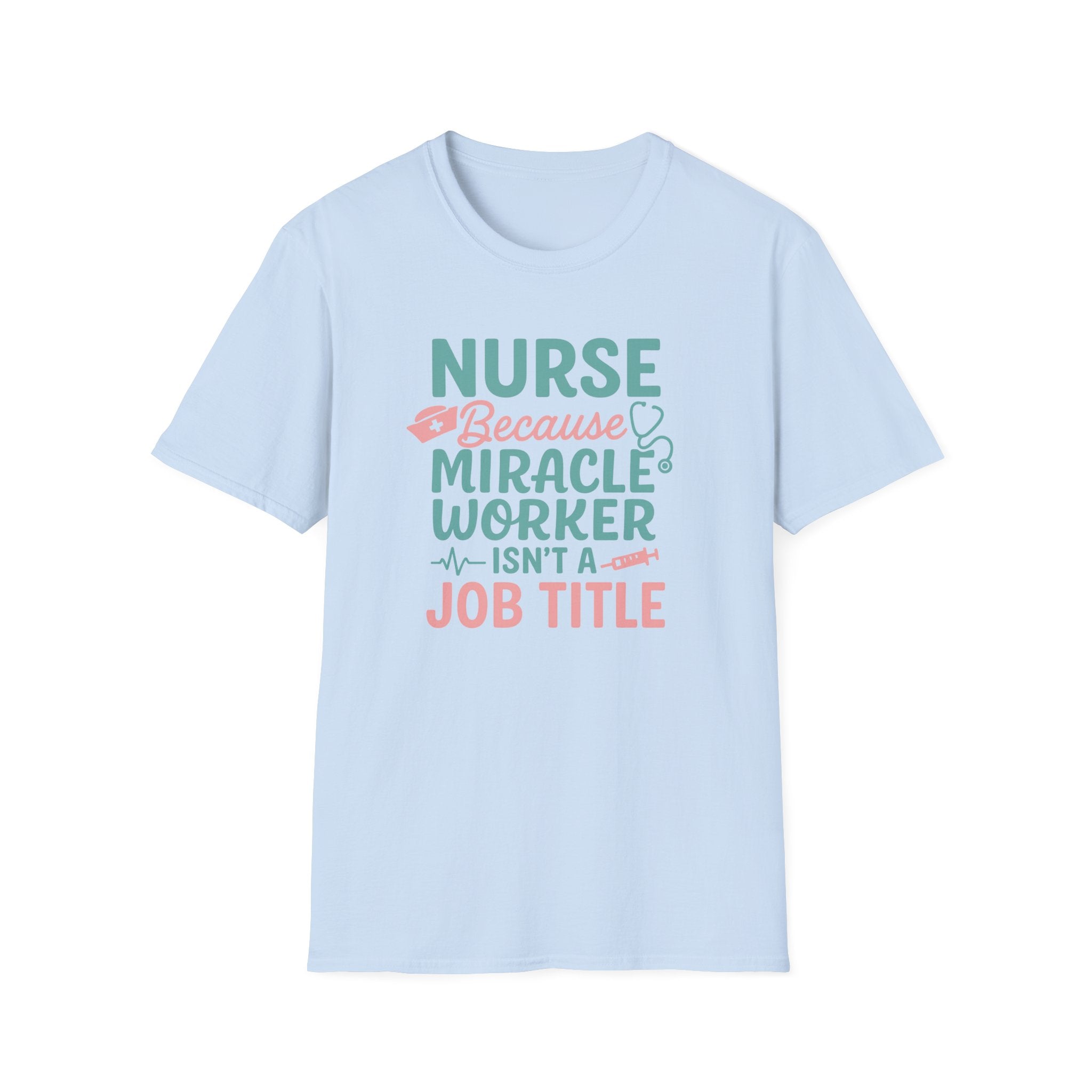 Funny Nurse Christmas T-Shirt - "Nurse Because Miracle Worker Isn't a Job Title" Tee - Secret Santa Gift for Nurse, Medical Xmas Shirt NHS