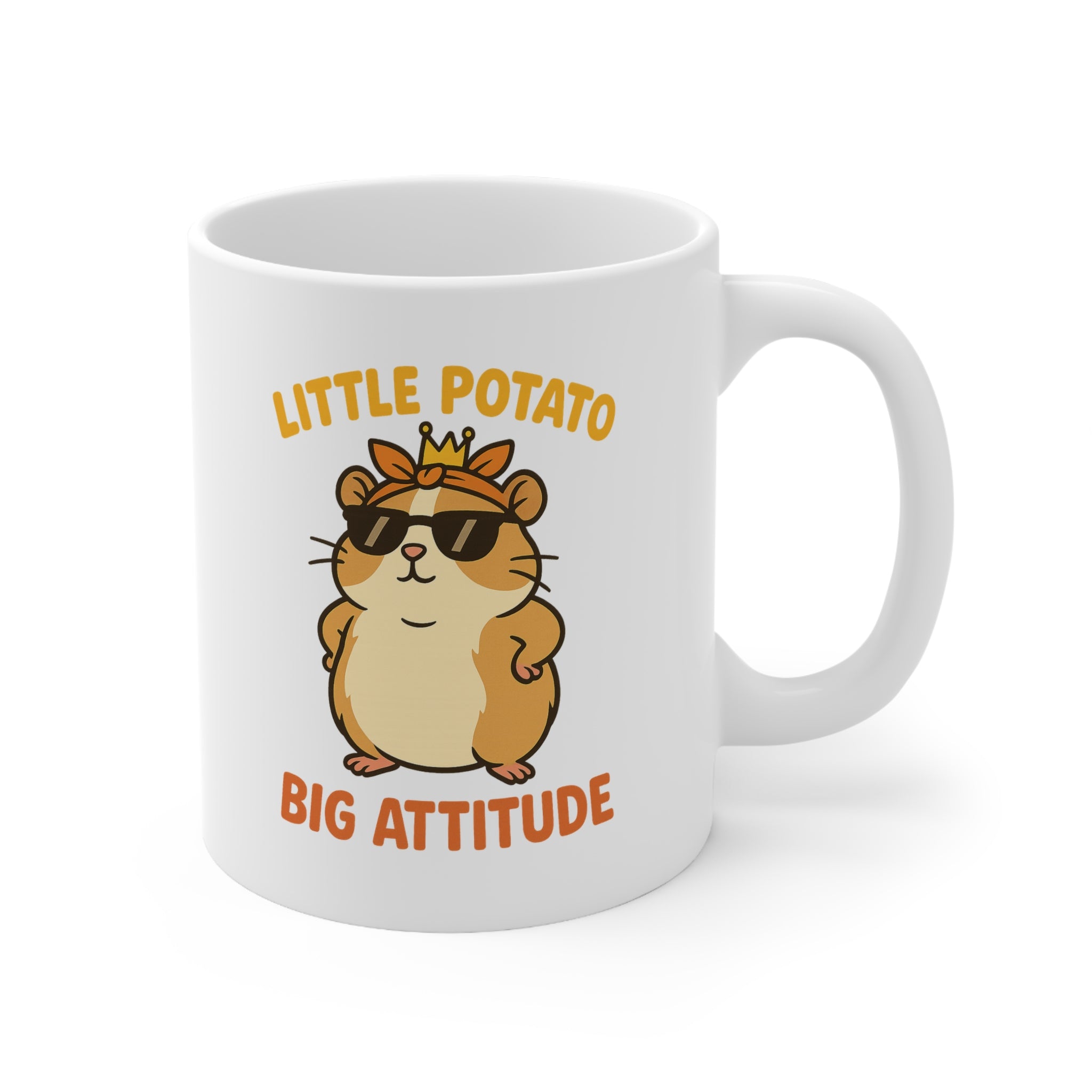 Funny Guinea Pig Christmas Mug - "Little Potato, Big Attitude" Cute Cartoon Gift for Animal Lovers | Secret Santa Present | Stocking Filler