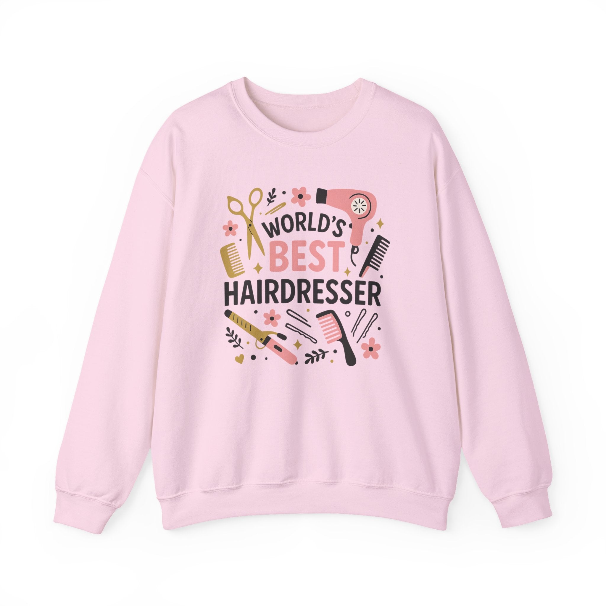 World's Best Hairdresser Sweatshirt - Funny Christmas Jumper Gift for Hairstylist, Secret Santa Salon Sweater, Work Party Clothes