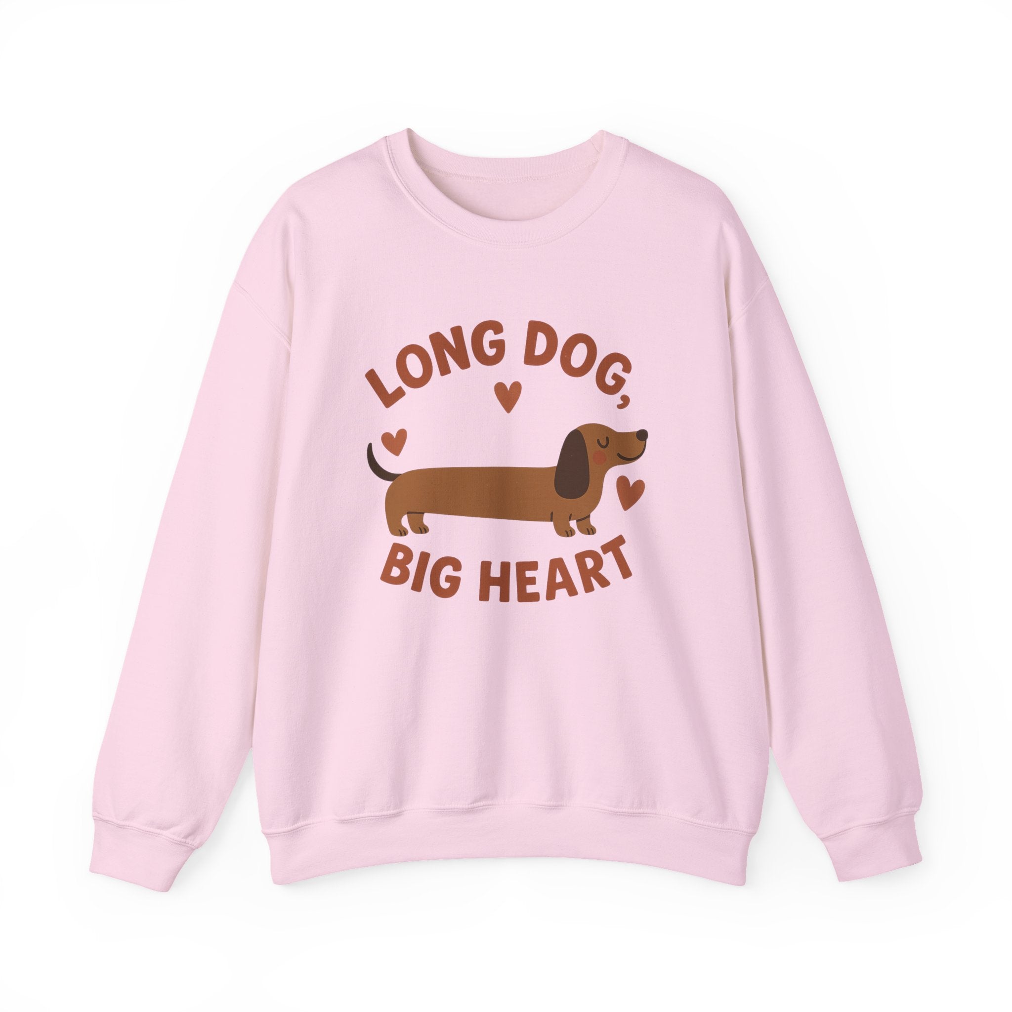 Funny Dachshund Christmas Sweatshirt - "Long Dog Big Heart" Sausage Dog Jumper - Cute Dog Lover Gift, Secret Santa Xmas Sweater