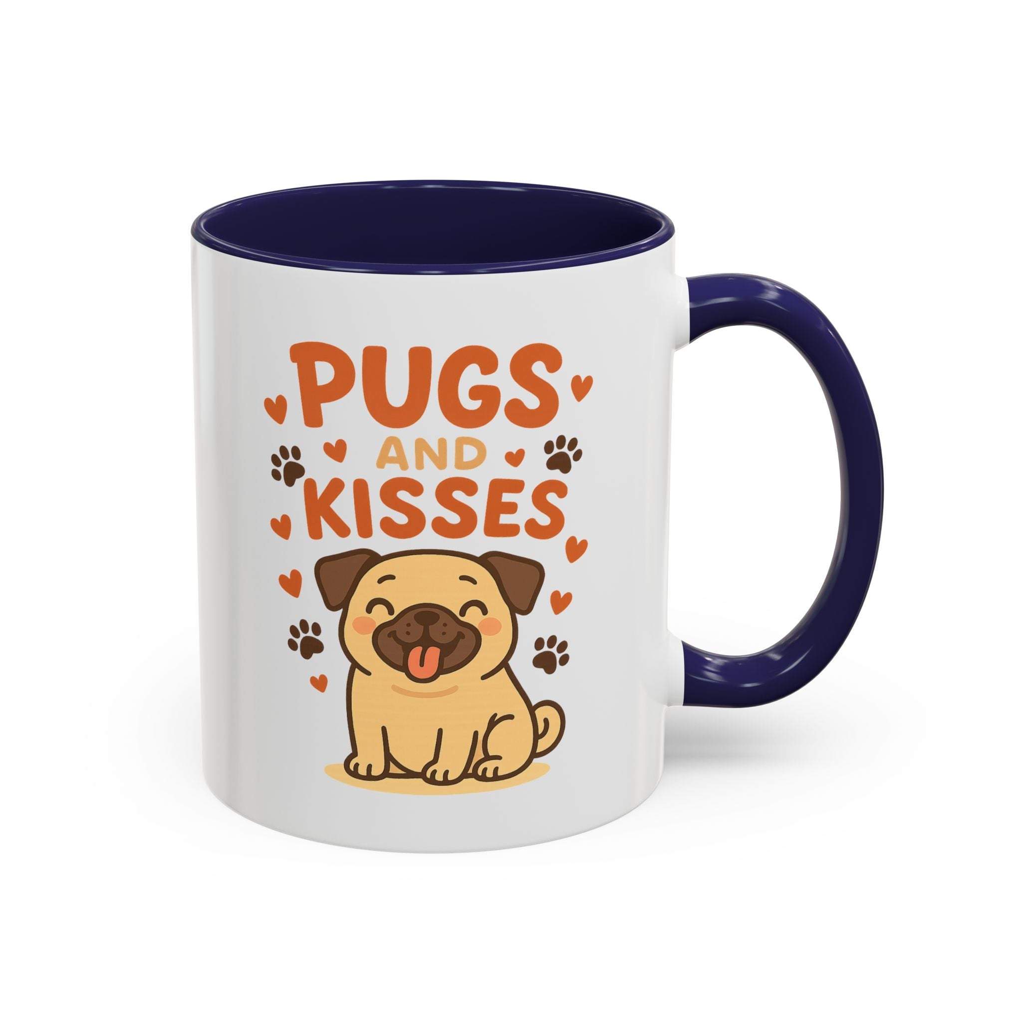 Pugs and Kisses Mug - Cute Funny Pug Coffee Cup Gift for Dog Lovers | Christmas, Secret Santa & Valentine's Day Present