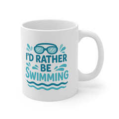 Funny Swimming Mug - I'd Rather Be Swimming Gift for Swimmers | Swim Lover Christmas Gift | Secret Santa Swimming Fan | Pool Lover Present