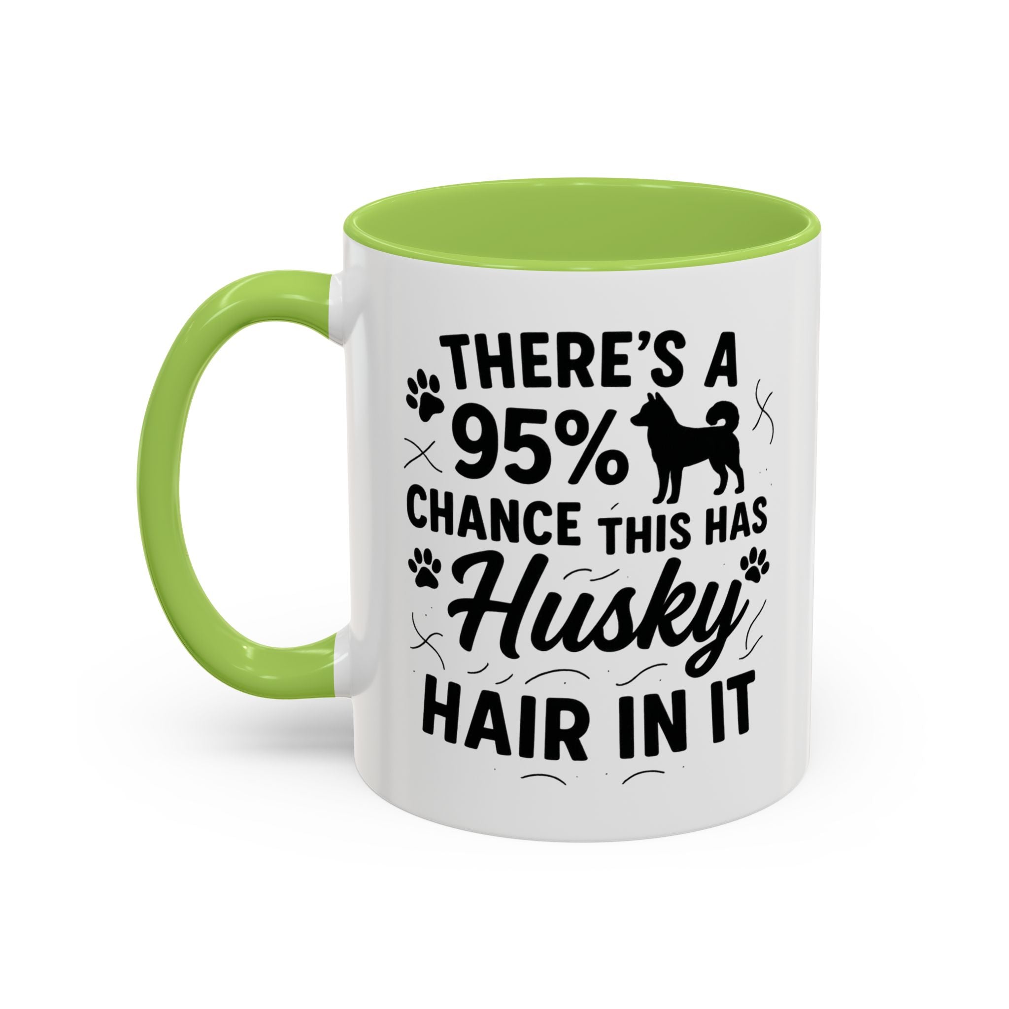 Funny Husky Mug - "There's a 95% Chance This Has Husky Hair In It" Coffee Cup | Christmas Gift for Dog Lovers, Husky Owner Secret Santa