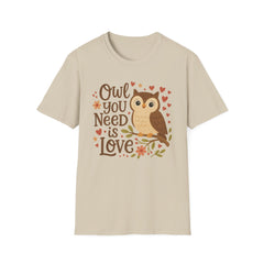 Cute Owl Christmas T-Shirt - "Owl You Need is Love" Funny Xmas Tee | Secret Santa Gift, Owl Lover Shirt, Holiday Bird Lovers Top
