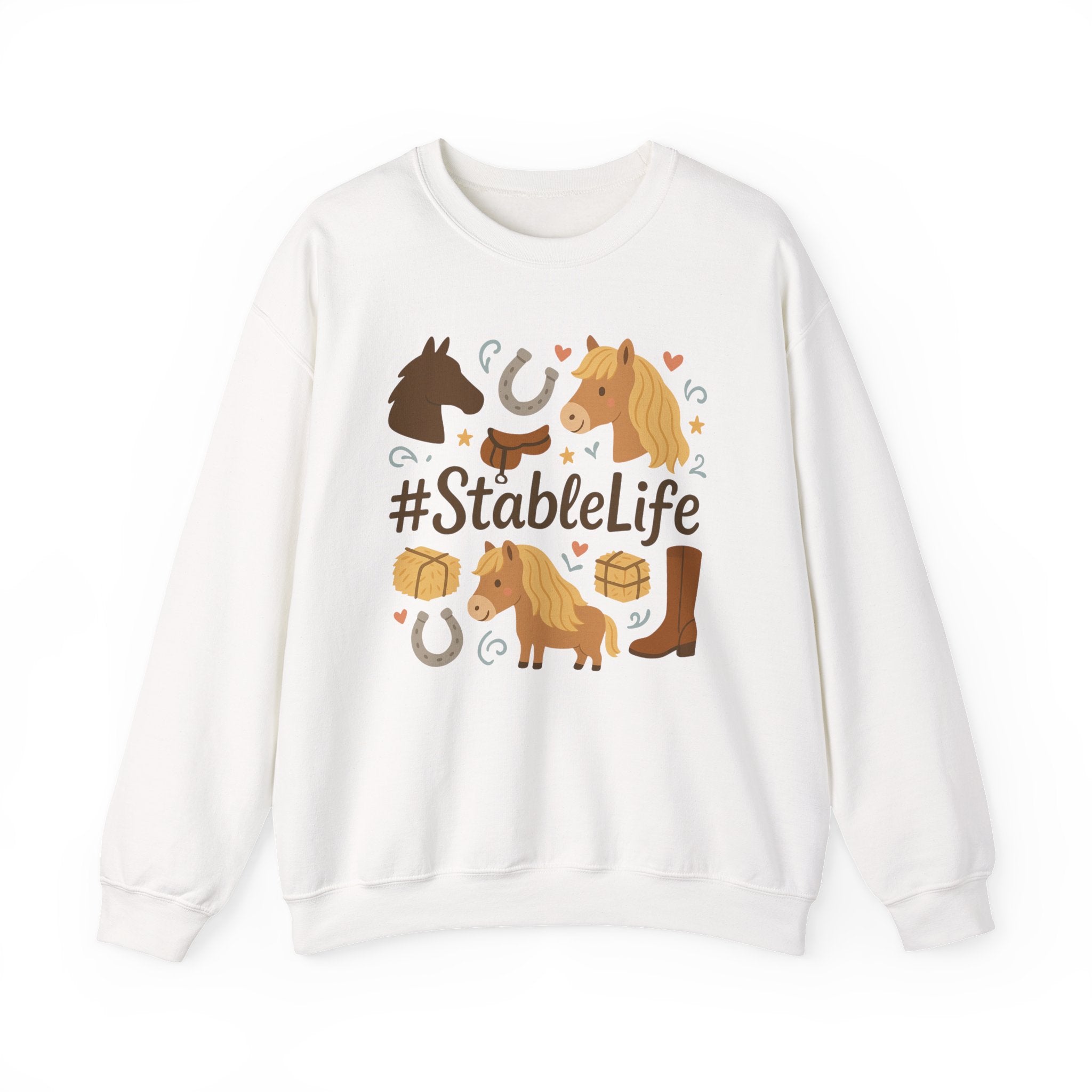 StableLife Horse Christmas Sweatshirt - Funny Equestrian Jumper, Pony Lover Gift, Rustic Horse Riding Sweater, Secret Santa Present