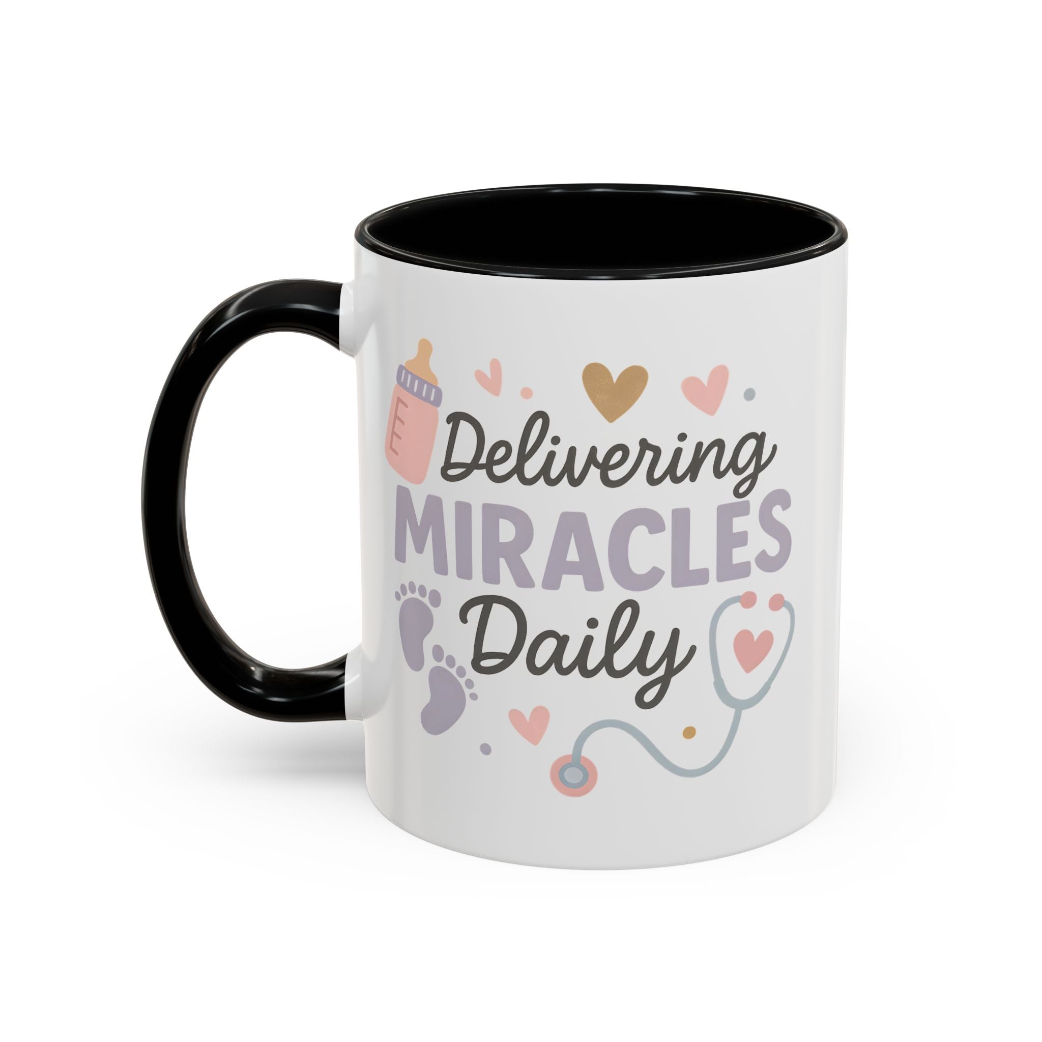Funny Midwife Christmas Mug - "Delivering Miracles Daily" Coffee Cup, Secret Santa Gift, Nurse & Healthcare Xmas Present, NHS Worker Ideas