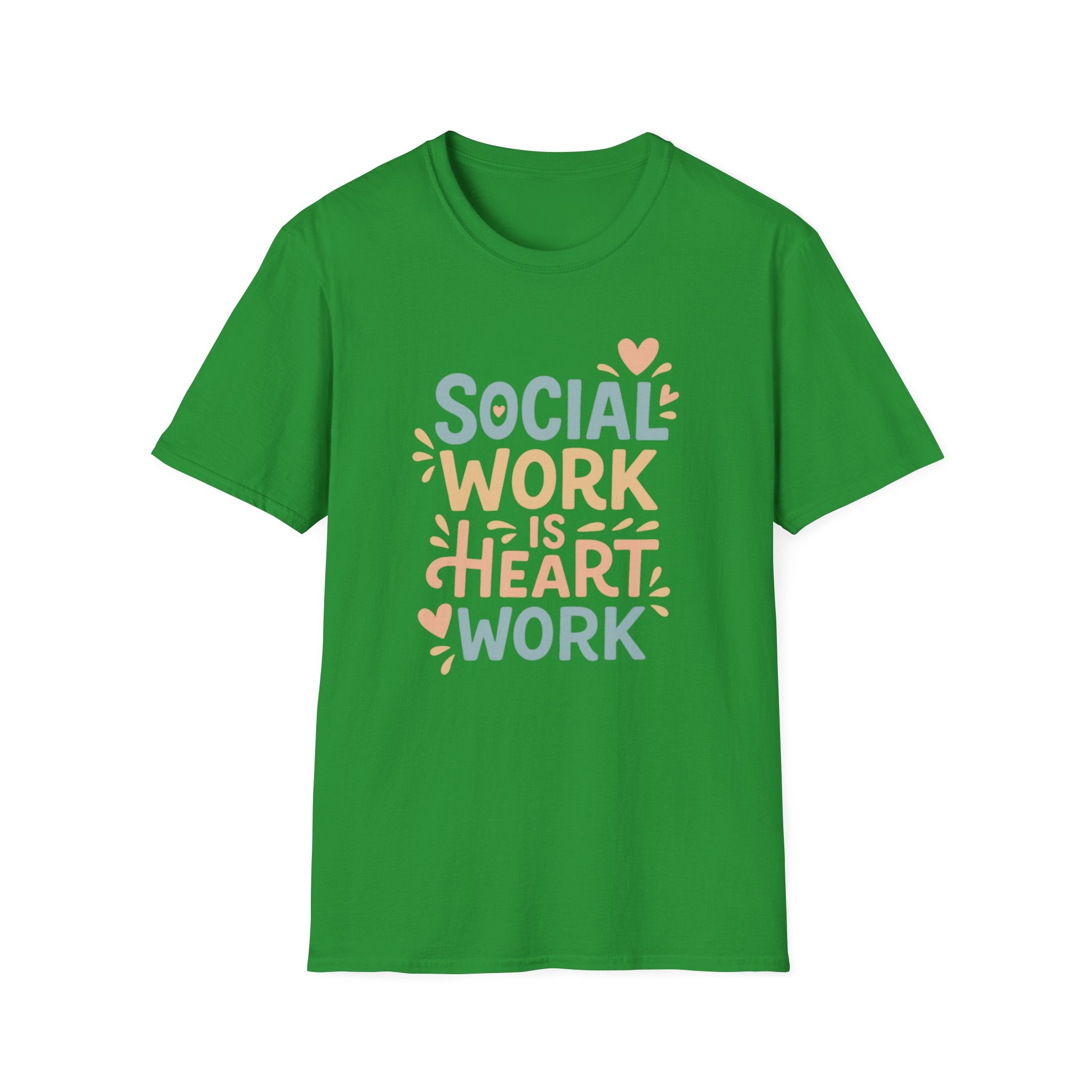 Funny Social Work Christmas T-Shirt - "Social Work is Heart Work" Tee - Secret Santa Gift for Social Worker, Carer, Support Worker