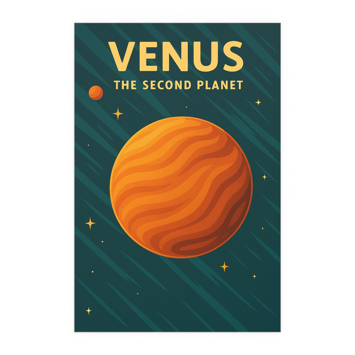 Venus Retro Space Poster - Mid Century Second Planet Wall Art