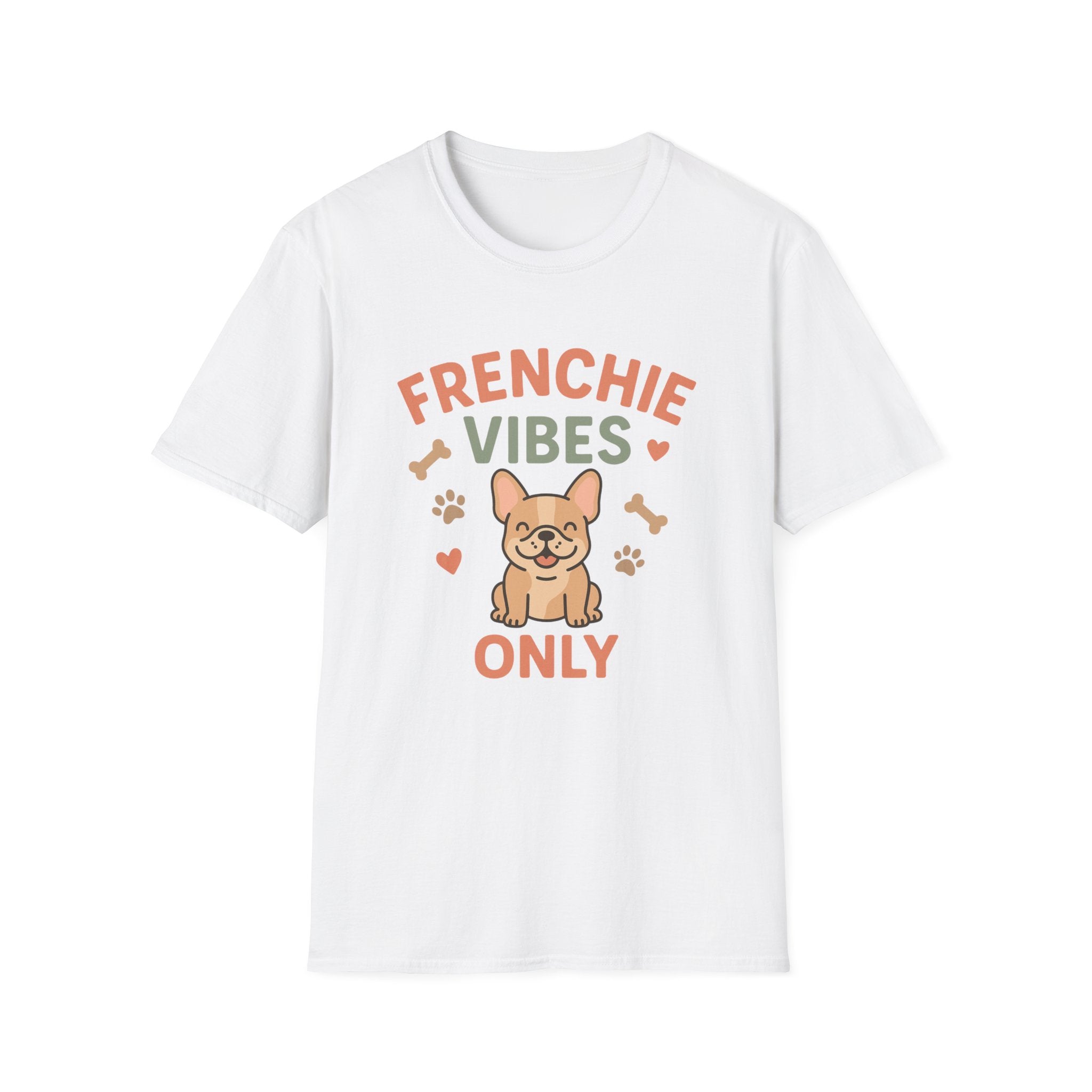 Funny French Bulldog Christmas T-Shirt - "Frenchie Vibes Only" Xmas Dog Lover Tee - Secret Santa Gift for Frenchie Owners