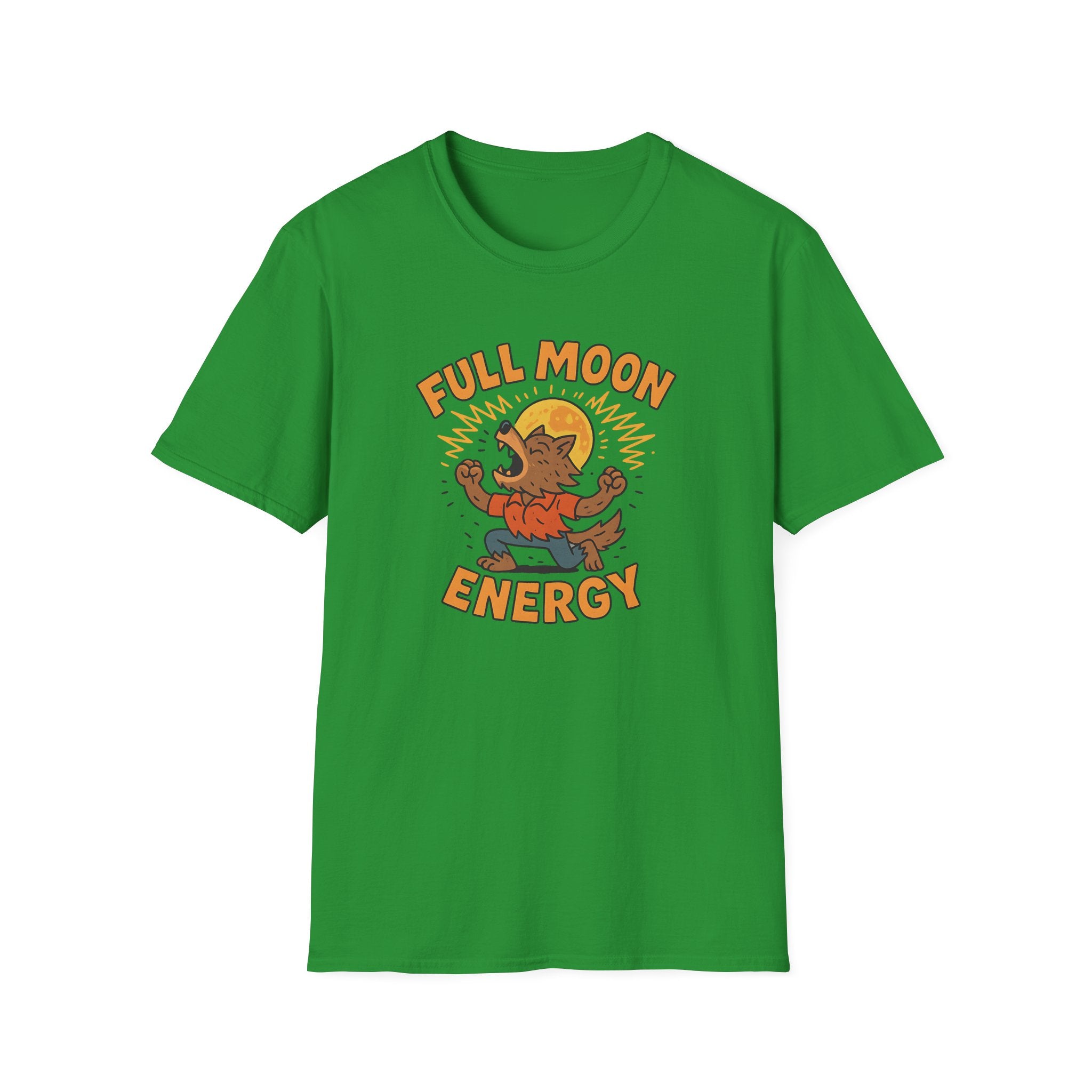 Funny Halloween T-Shirt - "Full Moon Energy" Werewolf Shirt - Spooky Halloween Graphic Tee, Quirky Gift for Him or Her, Autumn Holiday Shirt