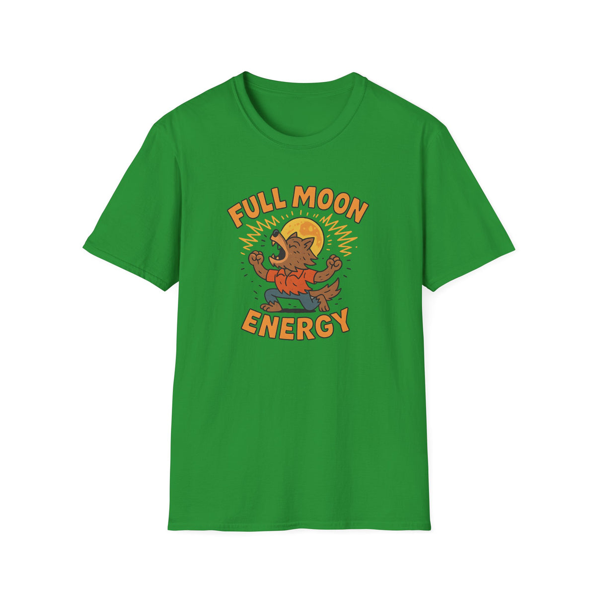 Funny Halloween T-Shirt - "Full Moon Energy" Werewolf Shirt - Spooky Halloween Graphic Tee, Quirky Gift for Him or Her, Autumn Holiday Shirt
