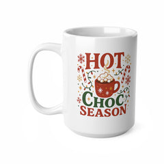 Hot Choc Season Christmas Mug - Funny Hot Chocolate Coffee Cup with Candy Canes | Secret Santa Gift, Xmas Mug for Hot Drink Lovers Cocoa