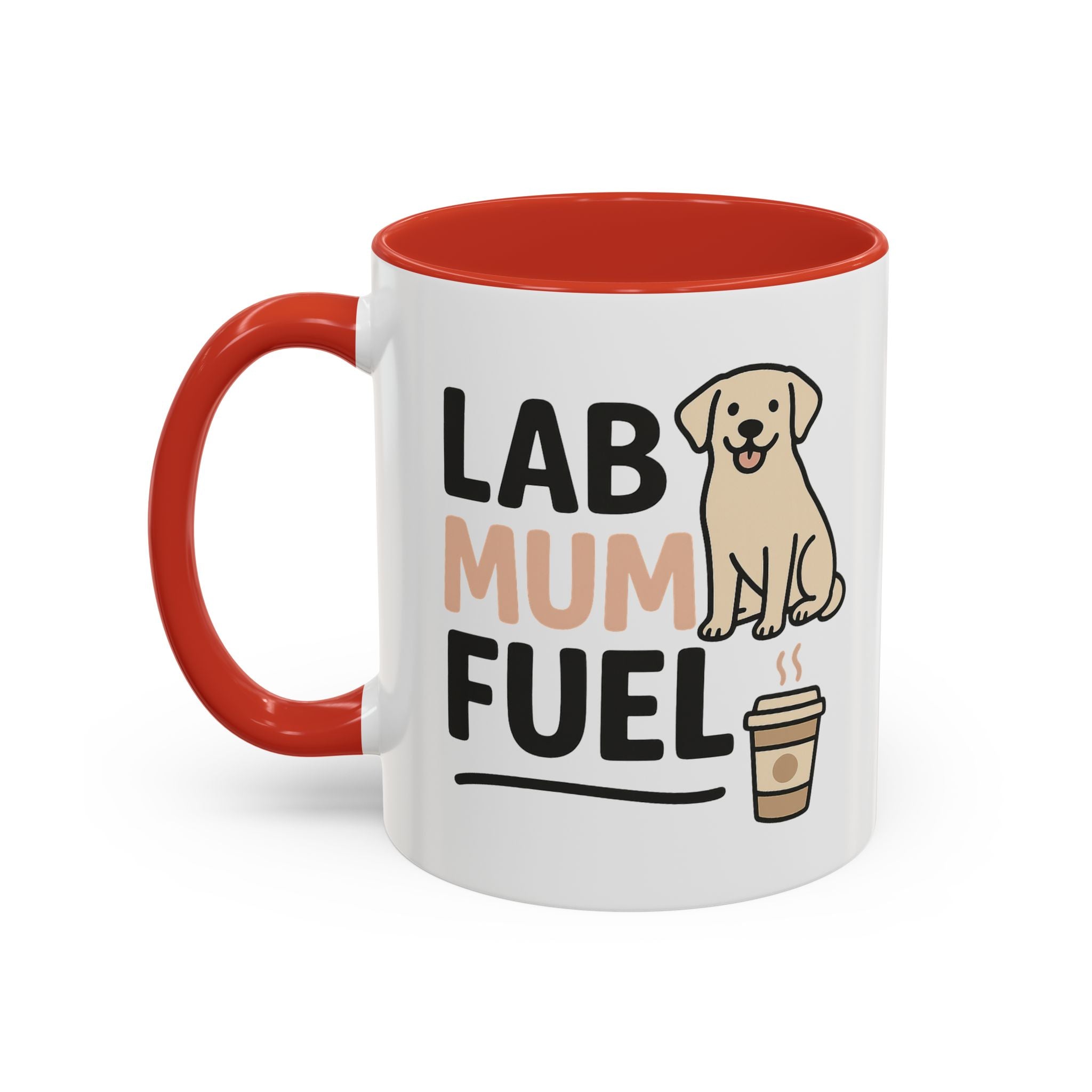 Funny Labrador Mum Mug - "Lab Mum Fuel" Coffee Cup - Christmas Gift for Dog Lovers, Secret Santa Present for Labrador Owner, Black Lab