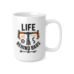 Funny Cycling Mug - "Life Behind Bars" Bike Mug Gift for Cyclists | Christmas Gift for Him or Her | Secret Santa Gift for Road Biker