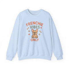 Funny French Bulldog Christmas Sweatshirt - "Frenchie Vibes Only" Xmas Jumper - Secret Santa Gift for Dog Lovers