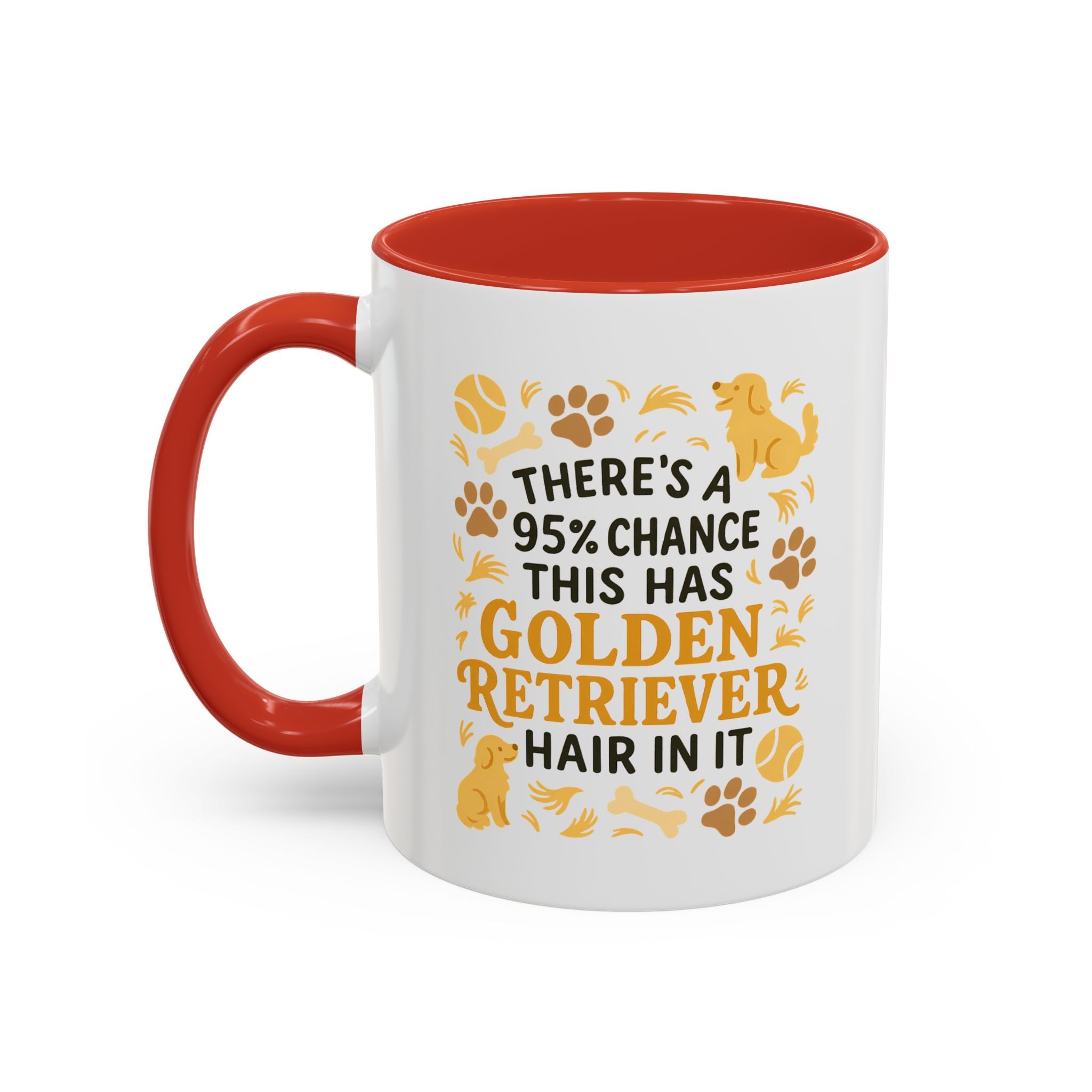 Funny Golden Retriever Mug - "95% Chance This Has Golden Retriever Hair" Coffee Cup | Dog Lover Christmas Gift, Secret Santa Present