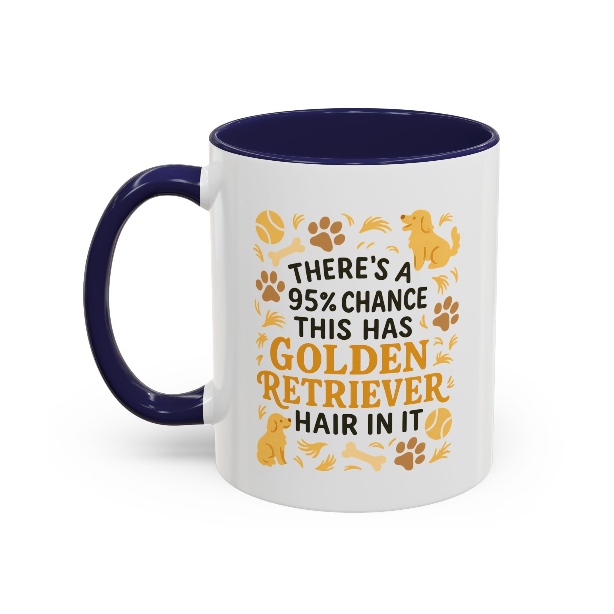 Funny Golden Retriever Mug - "95% Chance This Has Golden Retriever Hair" Coffee Cup | Dog Lover Christmas Gift, Secret Santa Present