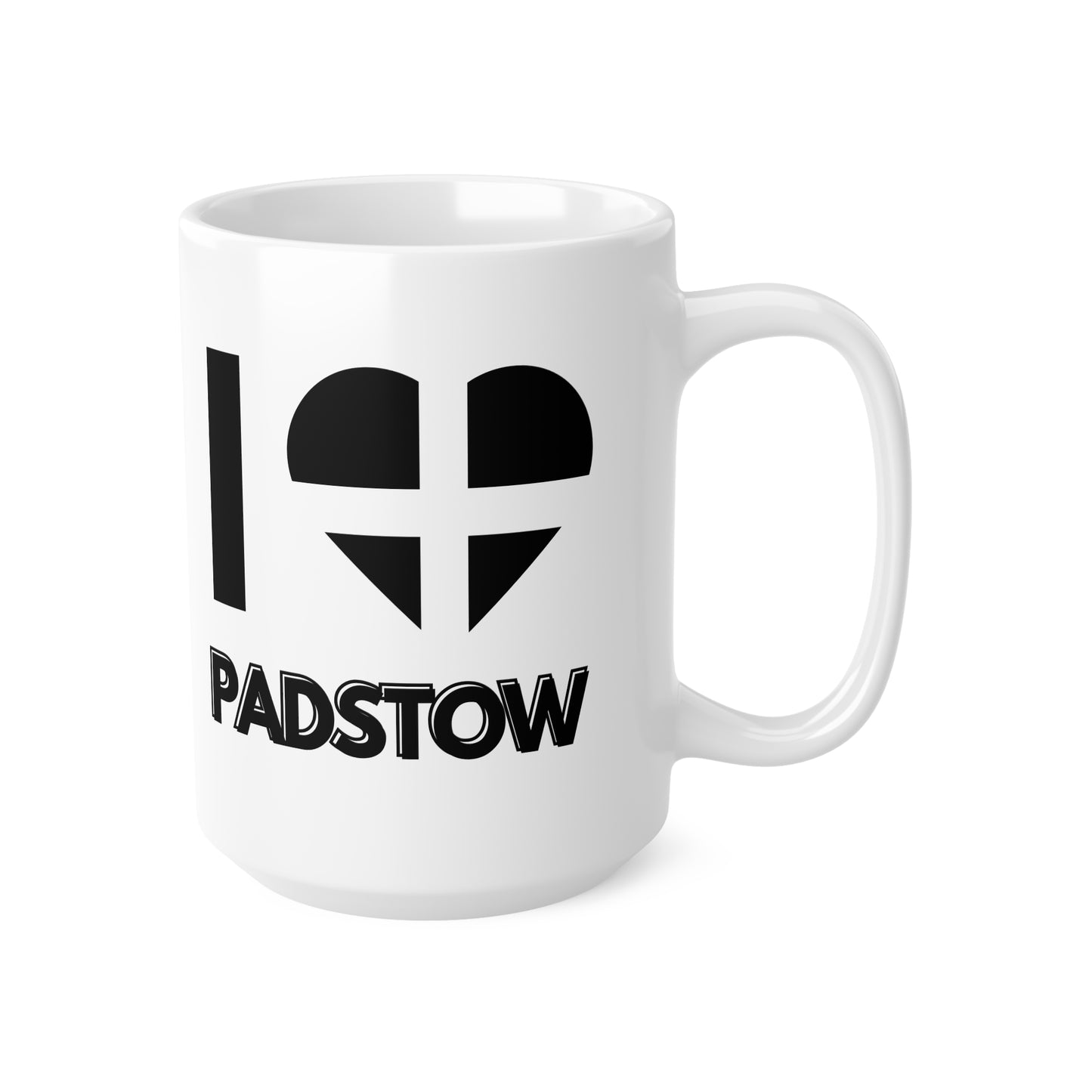 I Love Padstow Mug – Cornwall Flag Heart Mug, Cornish Gift Souvenir