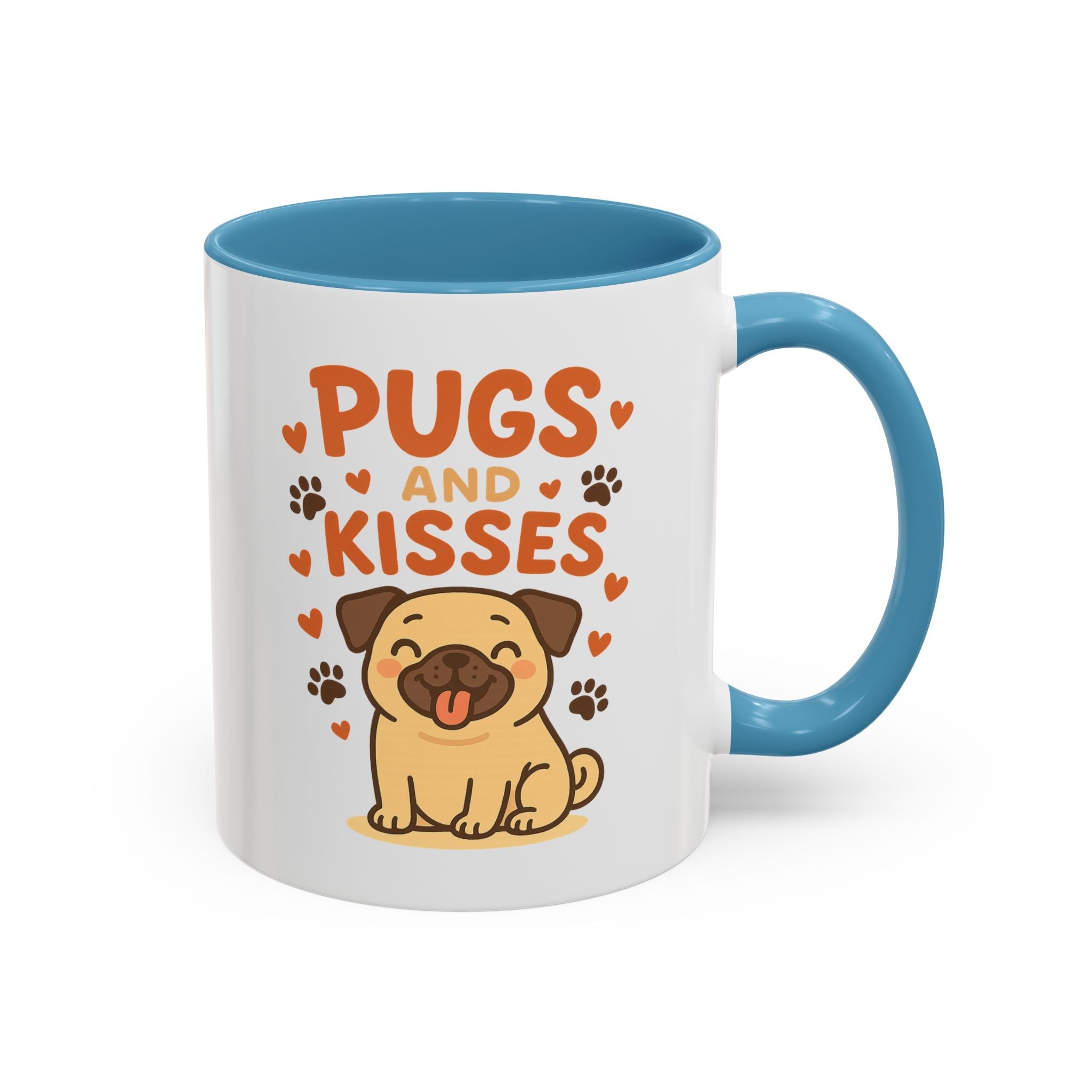 Pugs and Kisses Mug - Cute Funny Pug Coffee Cup Gift for Dog Lovers | Christmas, Secret Santa & Valentine's Day Present