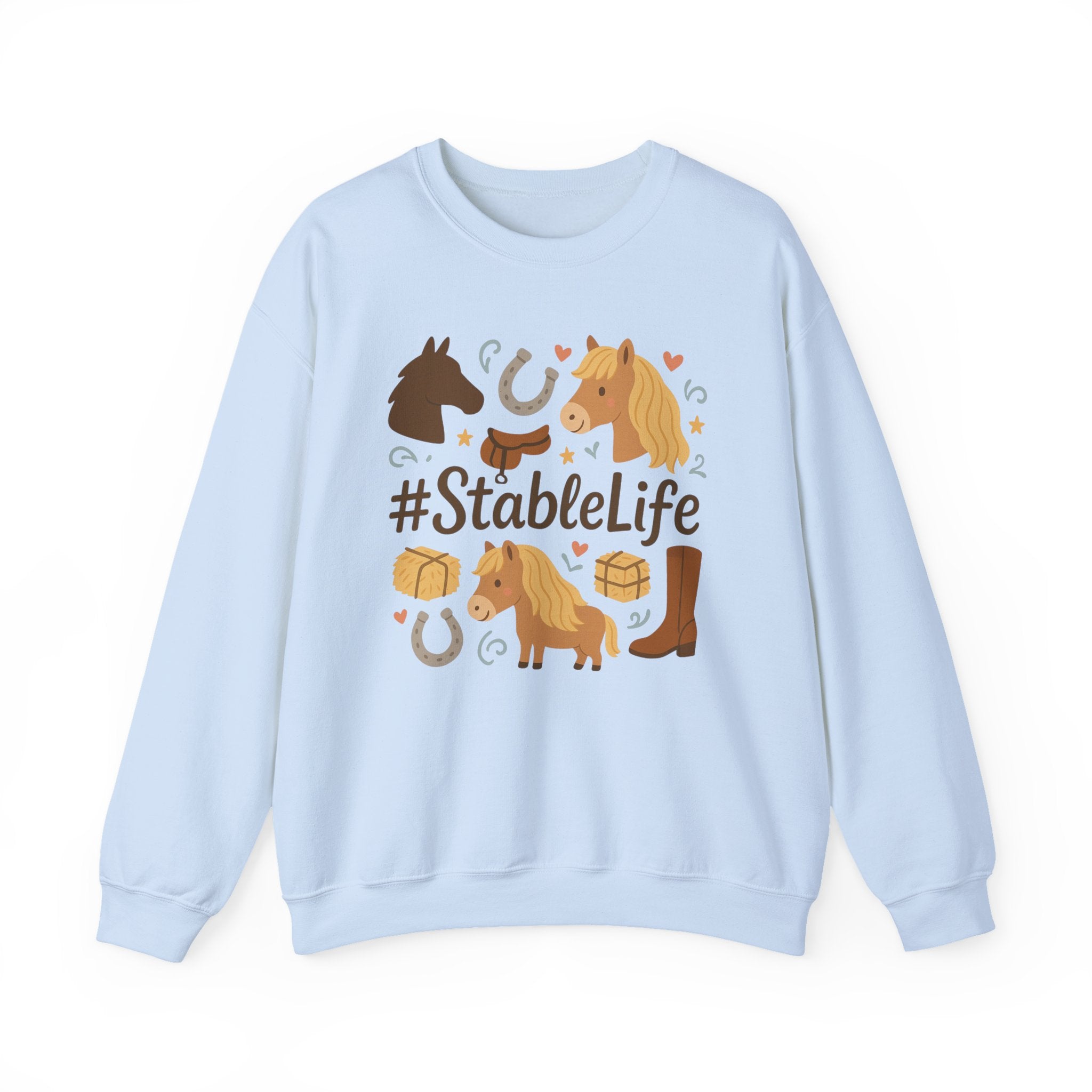 StableLife Horse Christmas Sweatshirt - Funny Equestrian Jumper, Pony Lover Gift, Rustic Horse Riding Sweater, Secret Santa Present