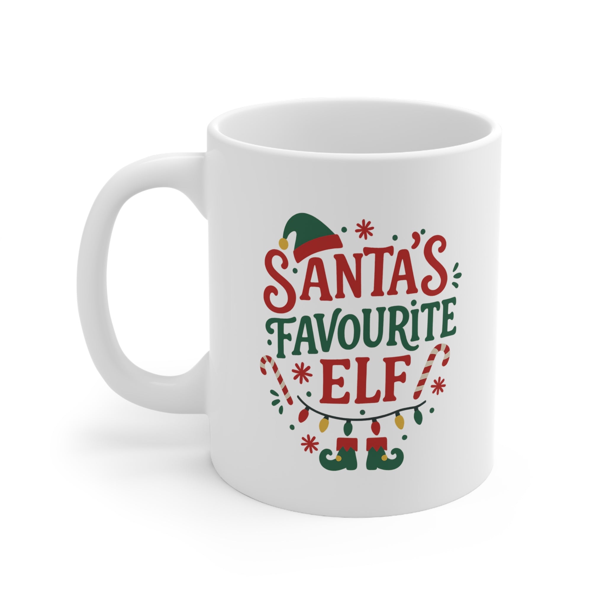 Santa's Favourite Elf Christmas Mug - Funny Secret Santa Gift, Holiday Coffee Cup for Christmas Lovers, Festive Gift Idea, Kid Son Him Her
