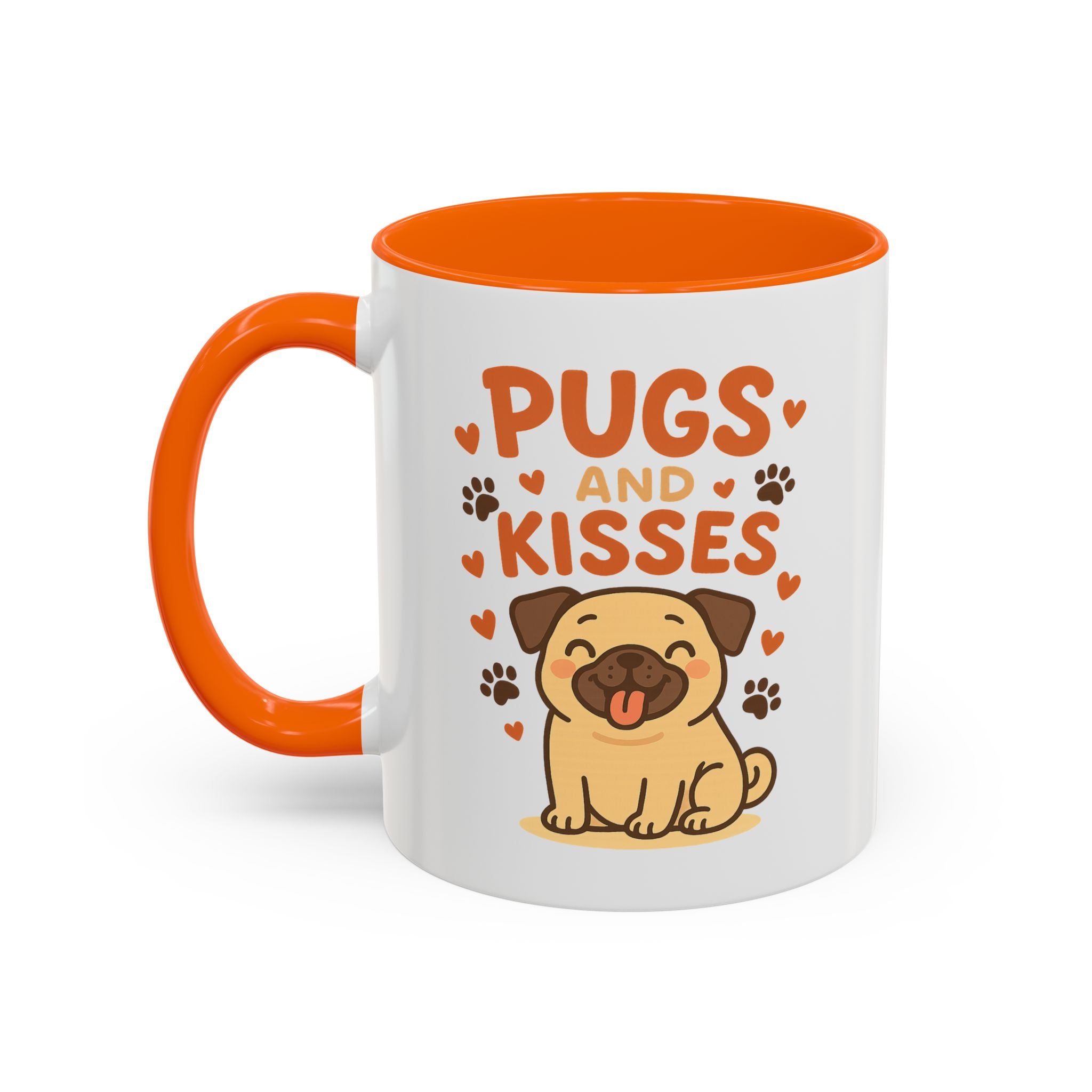 Pugs and Kisses Mug - Cute Funny Pug Coffee Cup Gift for Dog Lovers | Christmas, Secret Santa & Valentine's Day Present