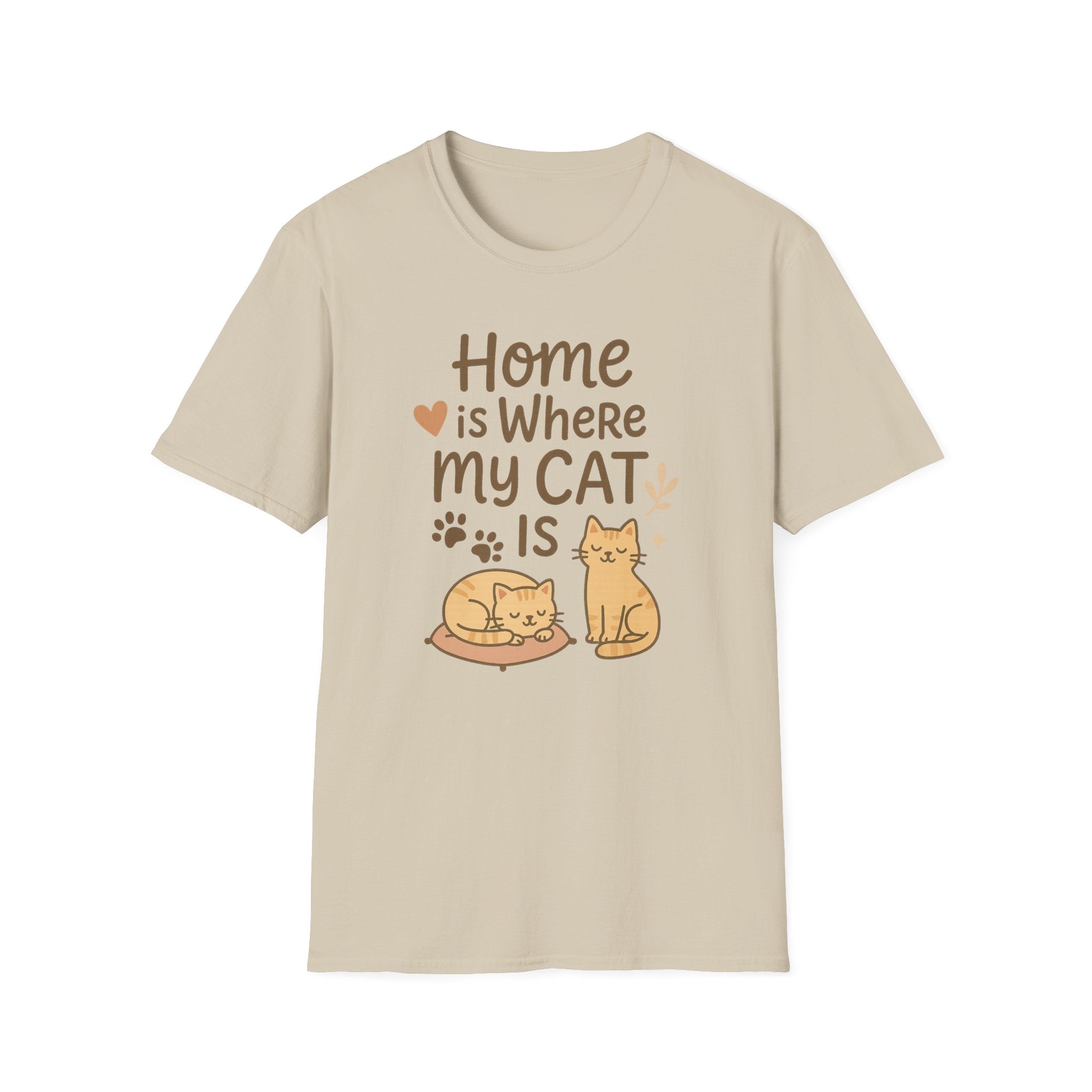 Funny Cat Christmas T-Shirt - "Home is Where My Cat Is" Shirt for Cat Lovers | Cute Secret Santa Gift | Cozy Xmas Cat Tee