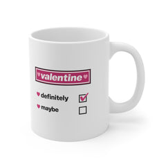 Definitely Maybe Valentine Oasis Style Mug | Funny Valentine’s Day Coffee Cup | Gift for Him Her Boyfriend Girlfriend