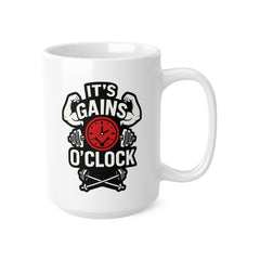 Funny Gym Mug - It's Gains O'Clock Fitness Gift for Him or Her | Christmas Gym Mug, Secret Santa Gift for Bodybuilders & Fitness Lovers