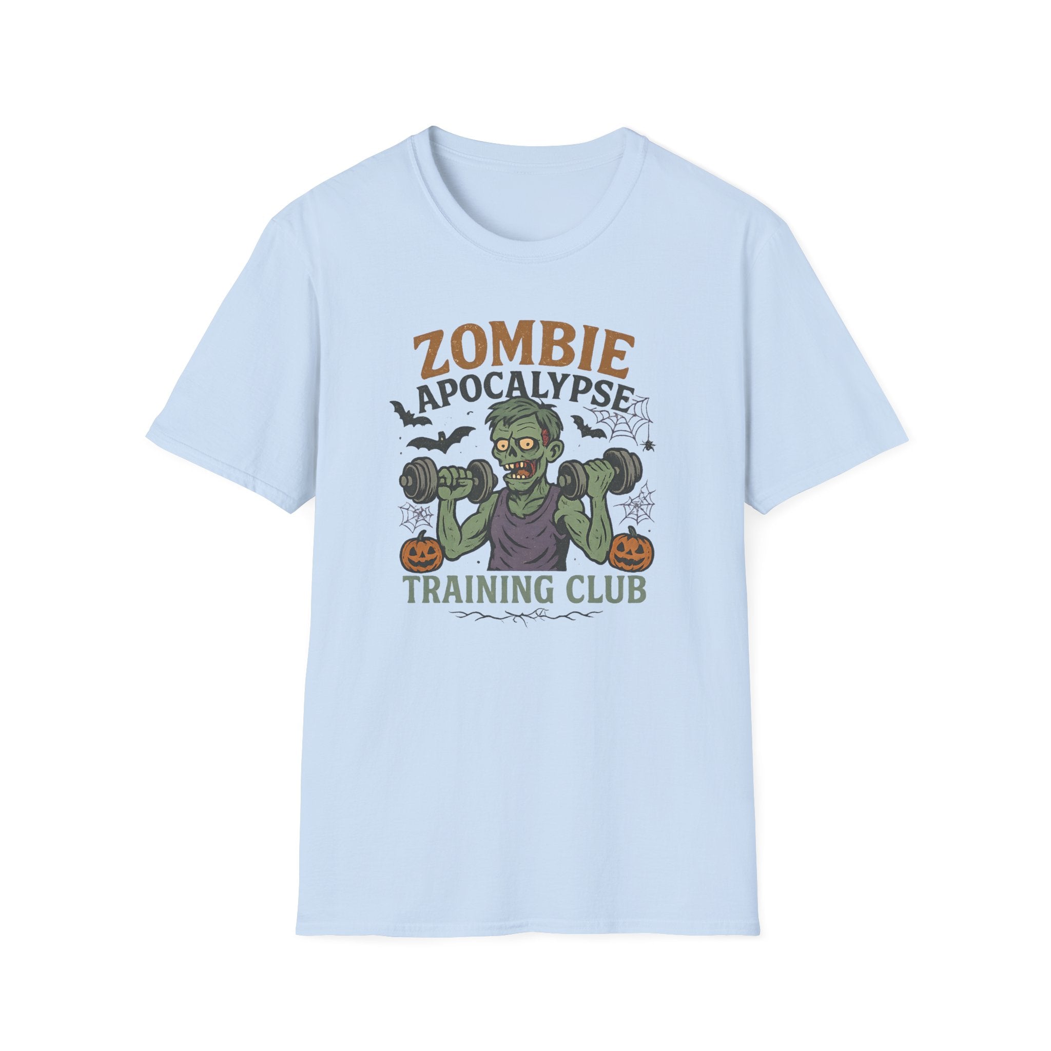 Zombie Apocalypse Training Club T-Shirt - Funny Halloween Gym Shirt - Spooky Fitness Tee for Halloween Lovers, Workout & Gift Idea