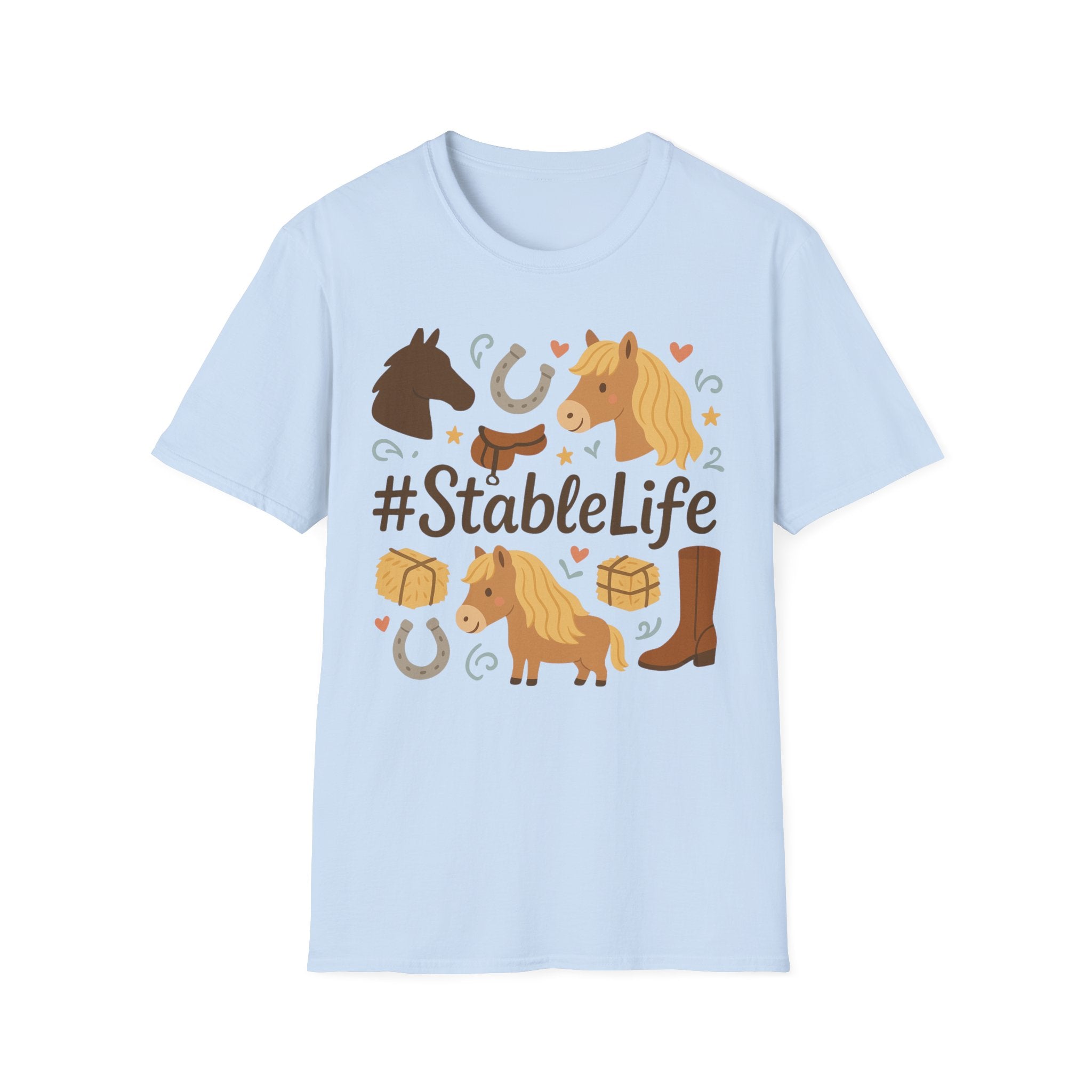 StableLife Horse Christmas T-Shirt - Funny Equestrian Tee for Pony Lovers, Rustic Horse Riding Shirt, Secret Santa Gift for Stable Life Fans