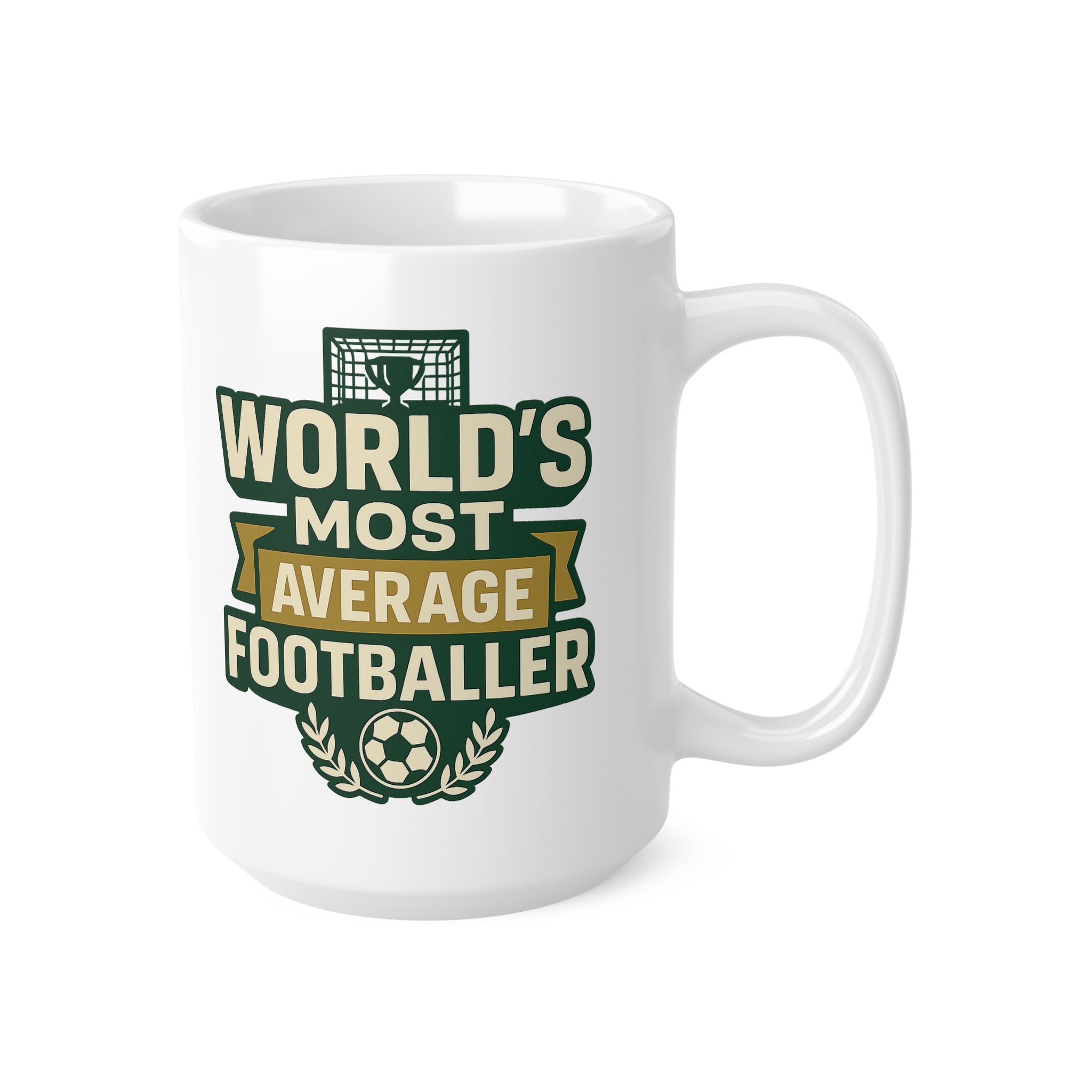 Funny Football Mug - World's Most Average Footballer - Christmas Gift for Him, Secret Santa Present for Football Lovers, Soccer Mug for Men