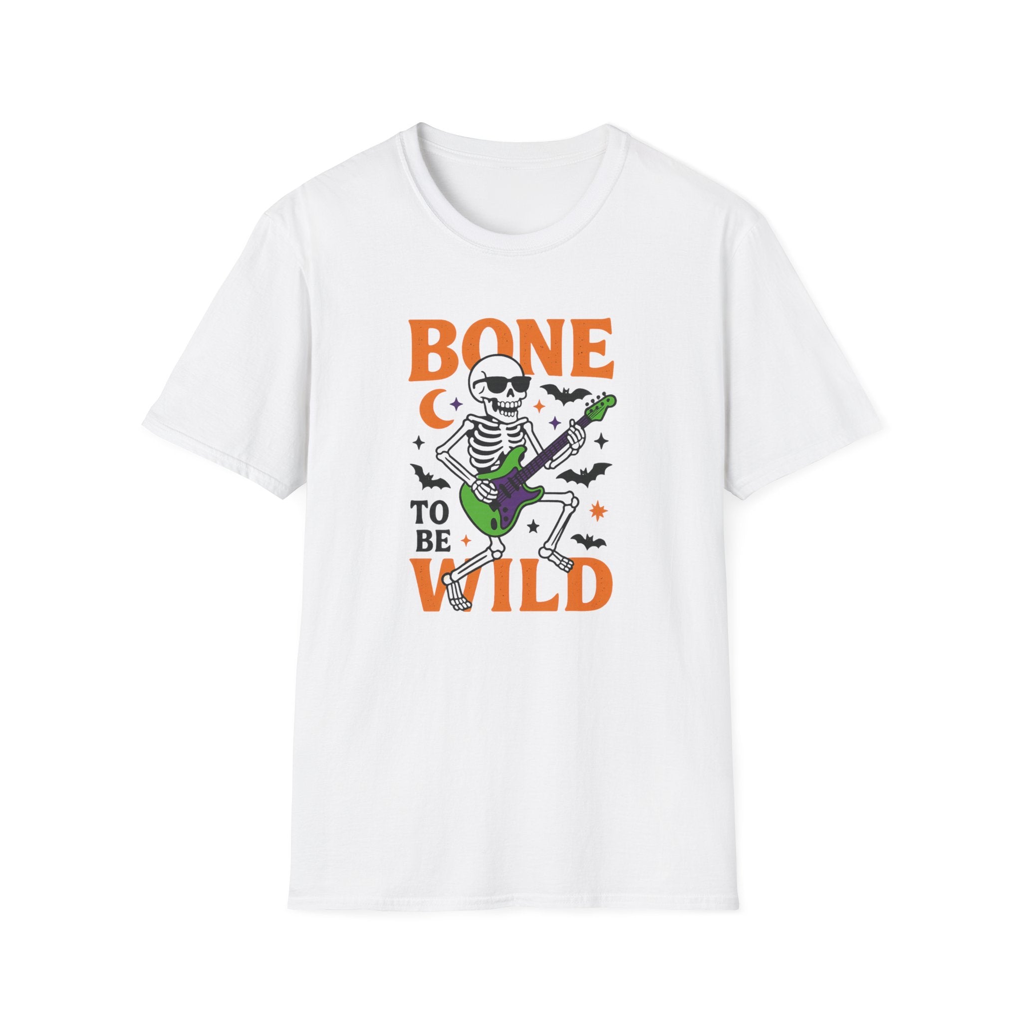 Bone to Be Wild Halloween T-Shirt - Funny Skeleton Guitar Tee, Spooky Rock Music Shirt, Halloween Gift for Him or Her, Guitar Autumn
