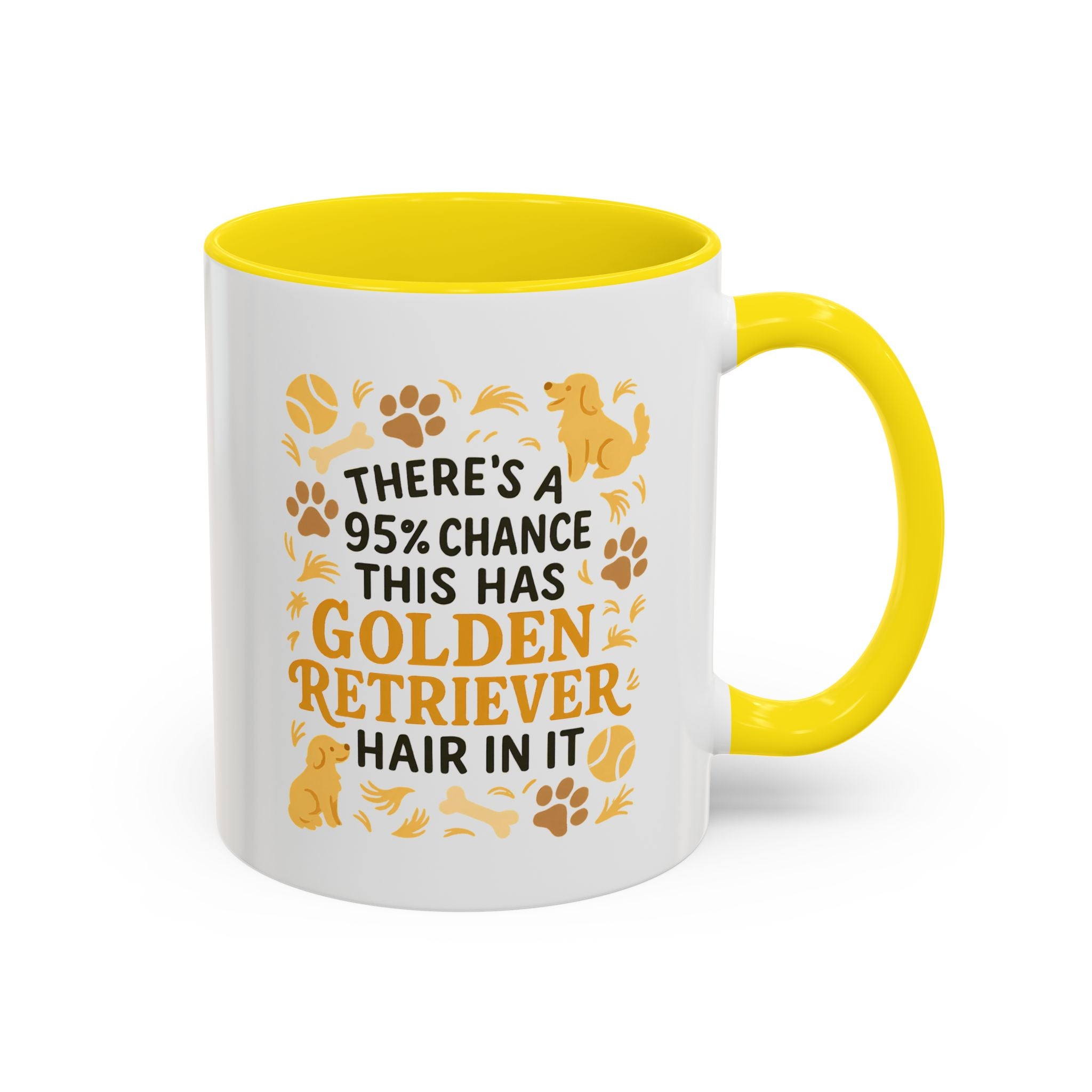 Funny Golden Retriever Mug - "95% Chance This Has Golden Retriever Hair" Coffee Cup | Dog Lover Christmas Gift, Secret Santa Present