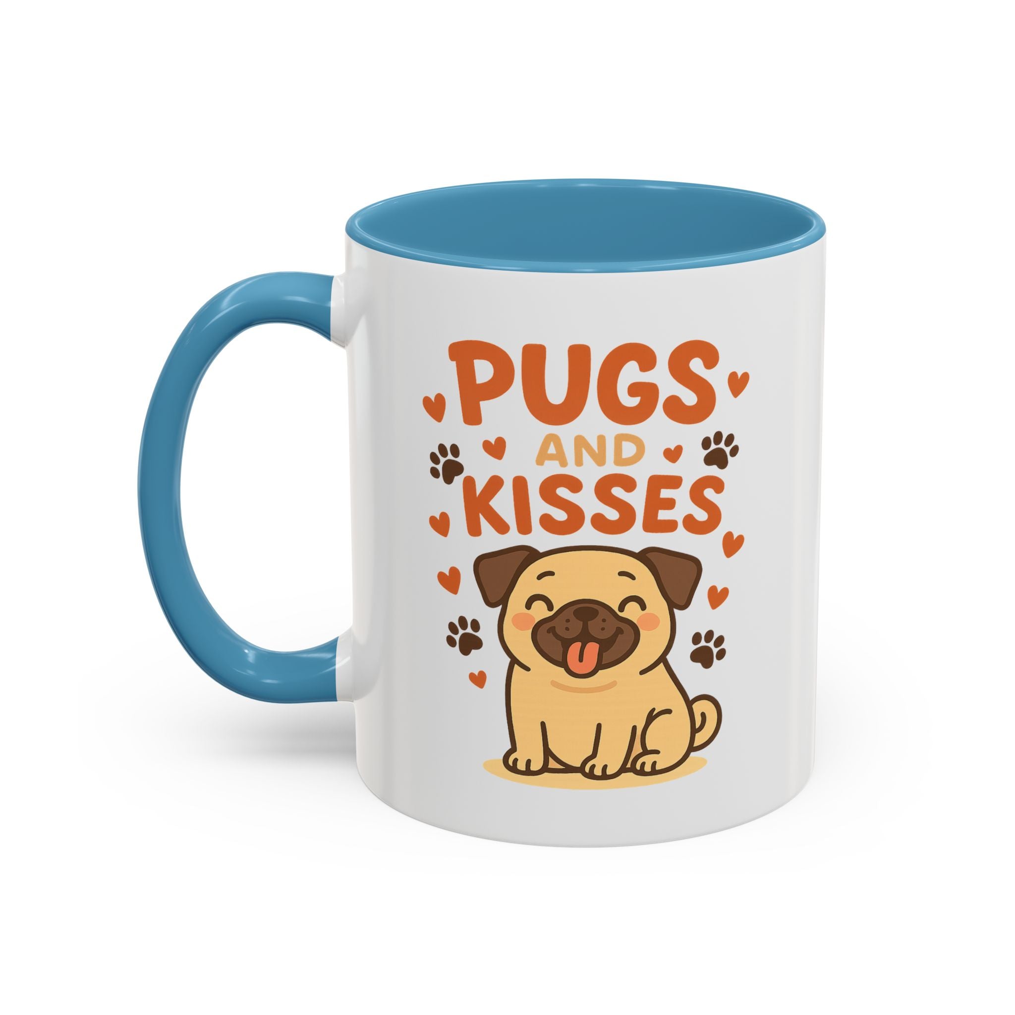 Pugs and Kisses Mug - Cute Funny Pug Coffee Cup Gift for Dog Lovers | Christmas, Secret Santa & Valentine's Day Present