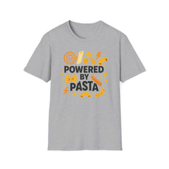 Powered by Pasta T-Shirt Funny Foodie Tee, Pasta Lover Gift, Italian Food Shirt, Secret Santa Idea, Quirky Christmas Gift for Him or Her