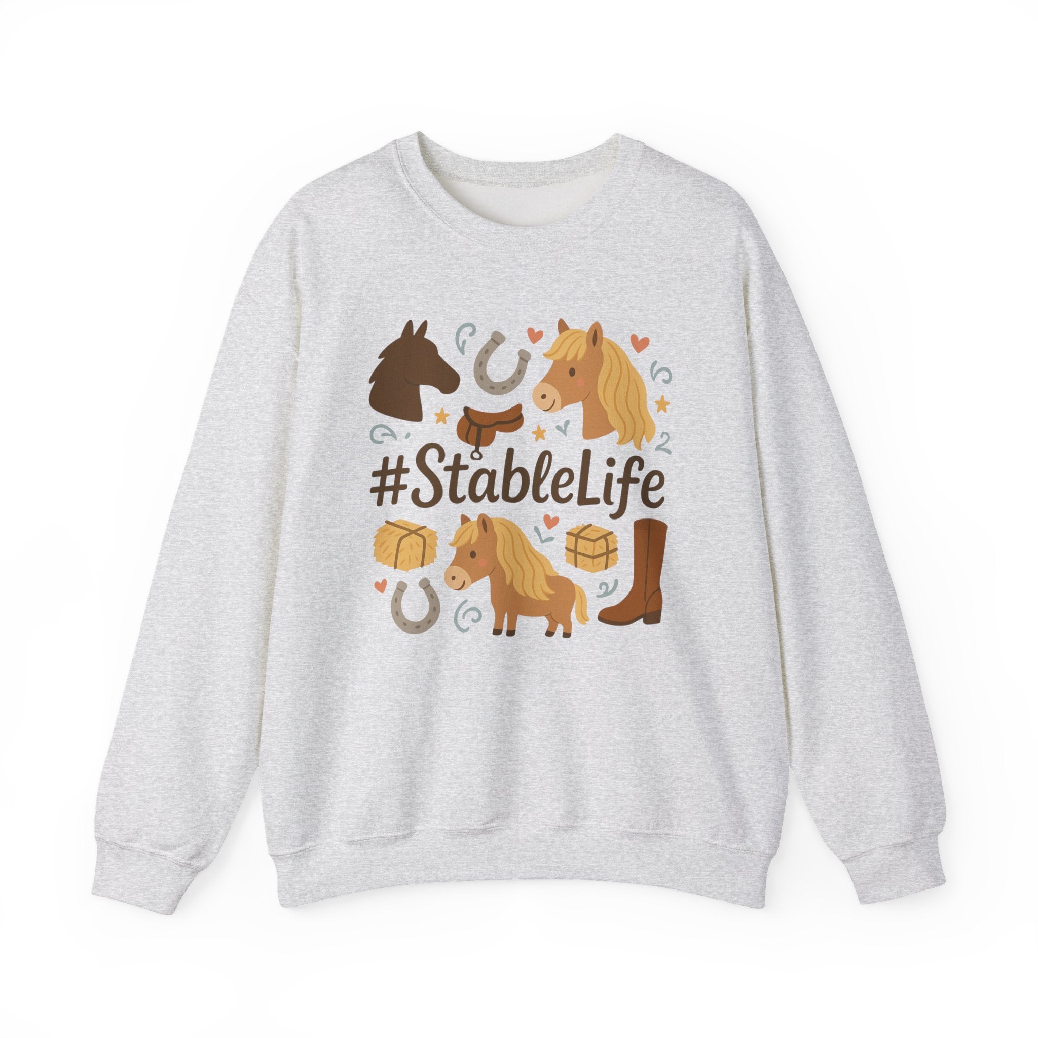 StableLife Horse Christmas Sweatshirt - Funny Equestrian Jumper, Pony Lover Gift, Rustic Horse Riding Sweater, Secret Santa Present