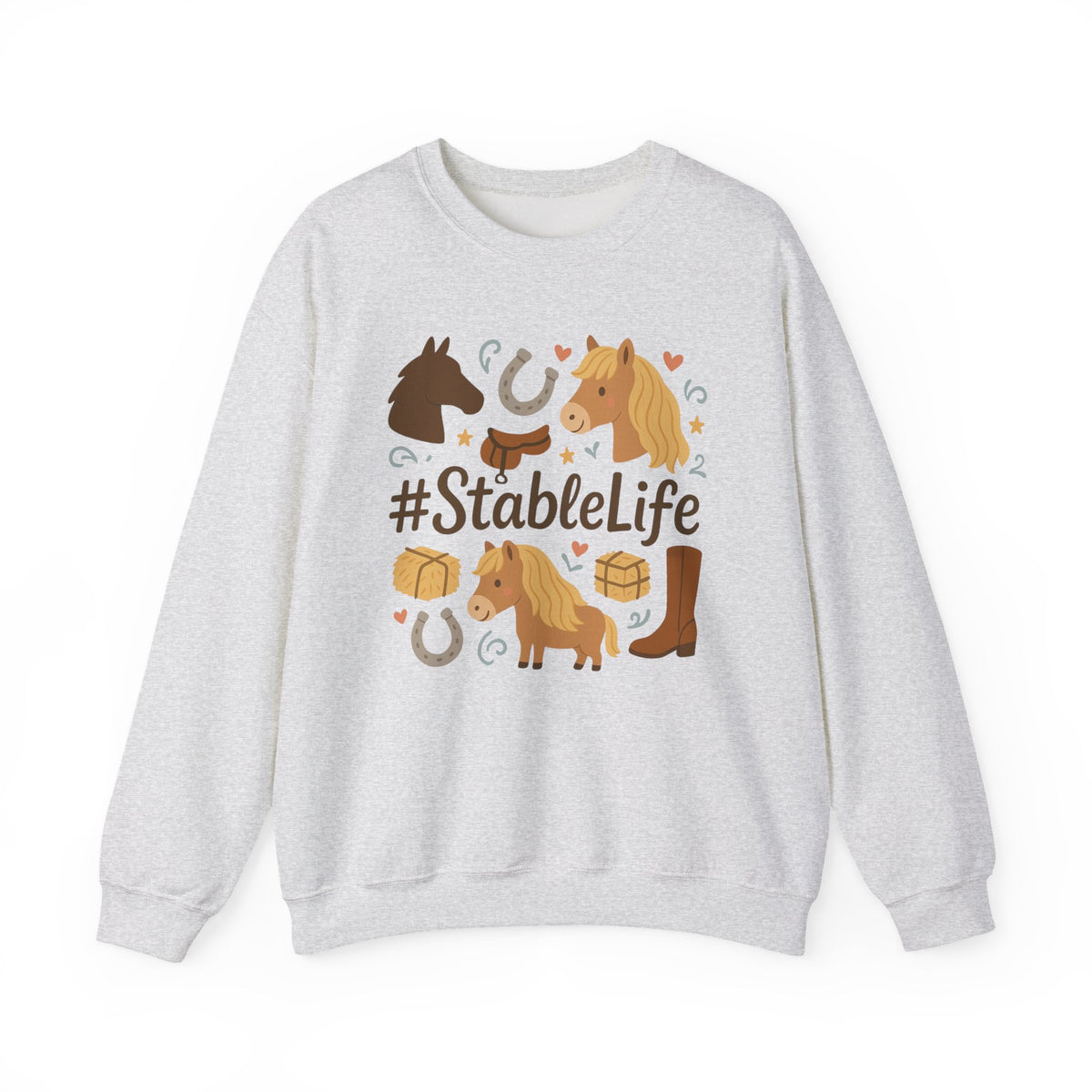 StableLife Horse Christmas Sweatshirt - Funny Equestrian Jumper, Pony Lover Gift, Rustic Horse Riding Sweater, Secret Santa Present